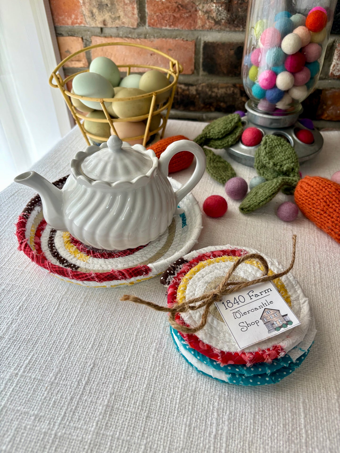 6” Medium Saucer Style Trivet and Set of Two Coasters