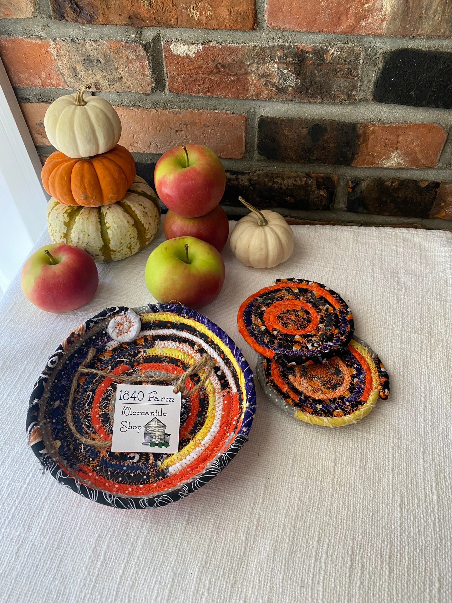 Halloween 6” Medium Saucer Style Trivet and Set of Two Coasters - Holiday