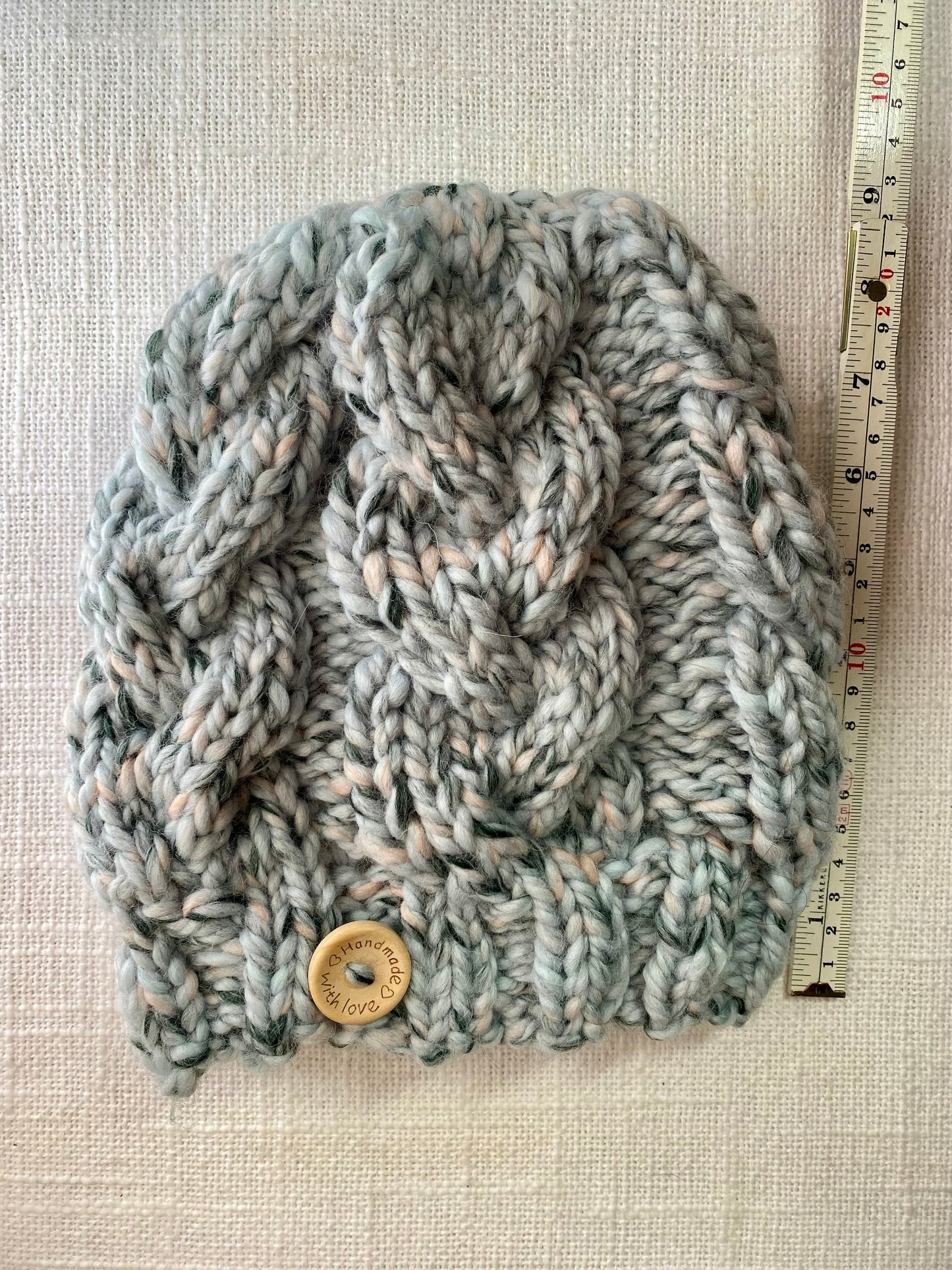 Cozy Cables Hat - Wool Blend Fiber in Hydrangea