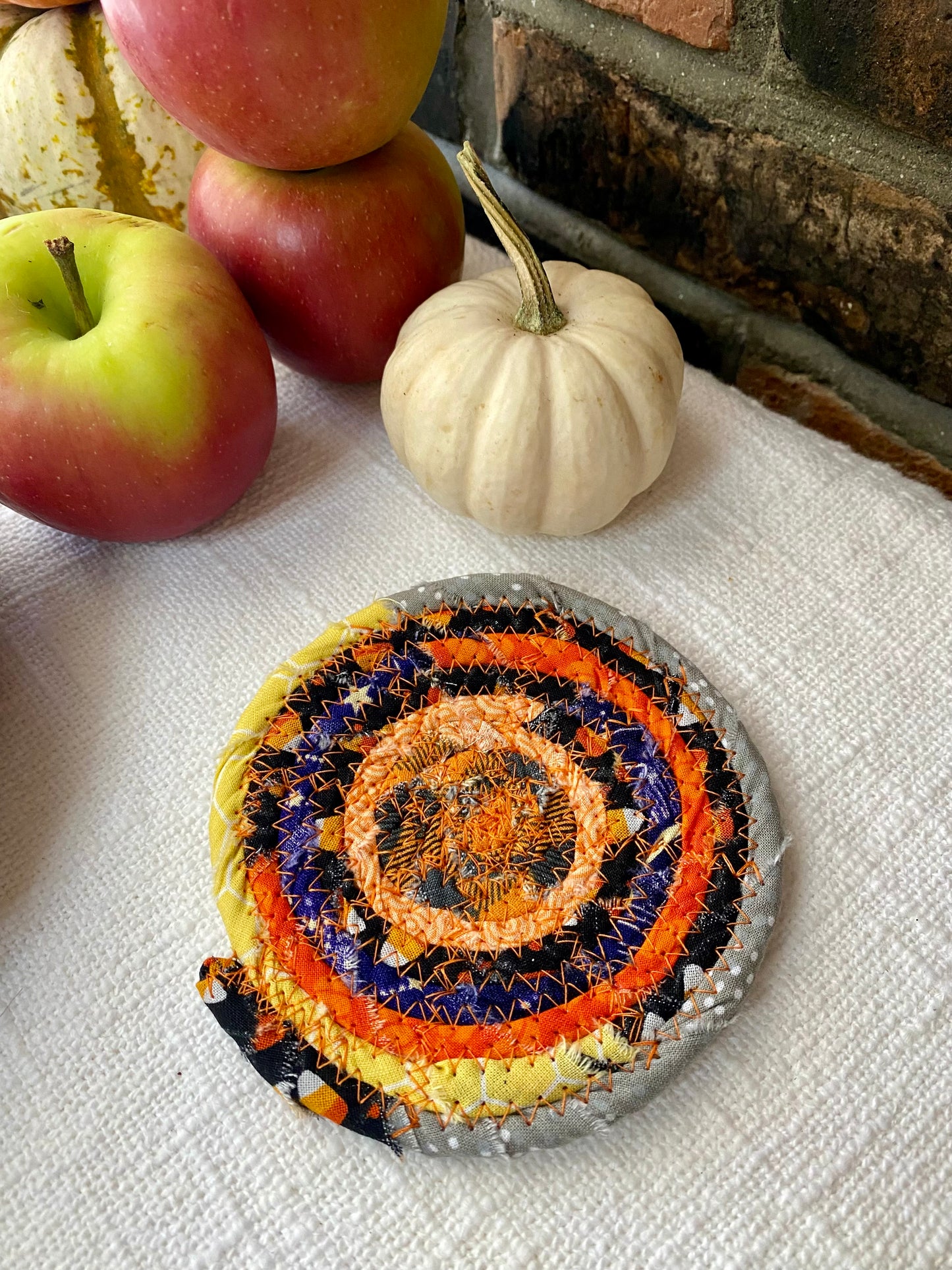Halloween 6” Medium Saucer Style Trivet and Set of Two Coasters - Holiday