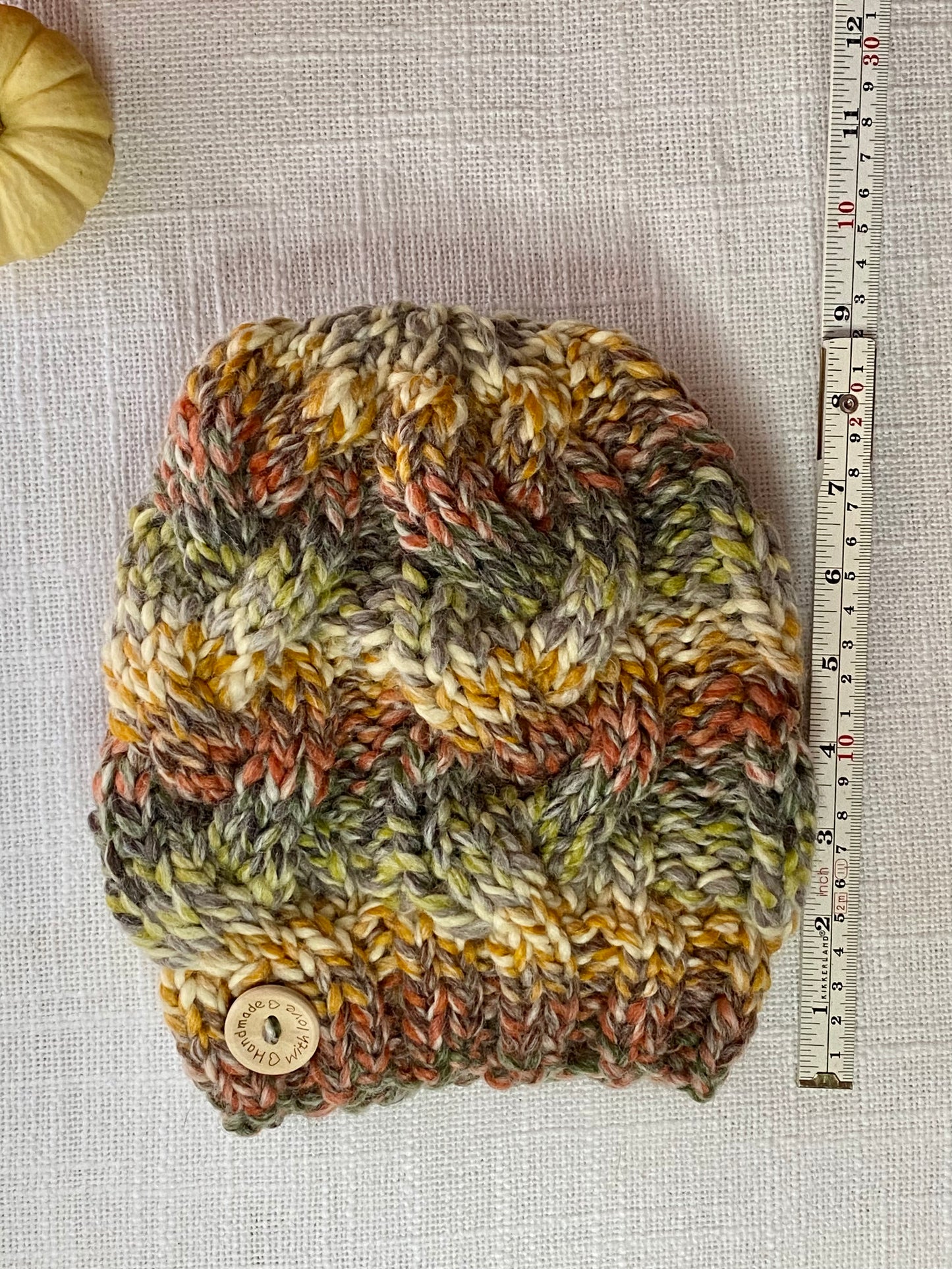 Cozy Cables Hat - Wool Blend Fiber - Fall Foliage