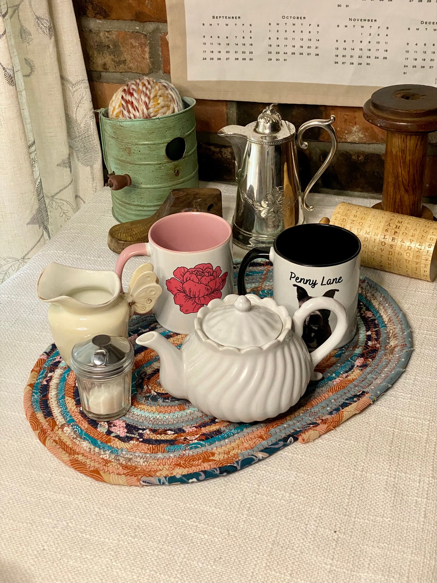 Fall- 10” x 15" Extra Large Oval Flat Trivet