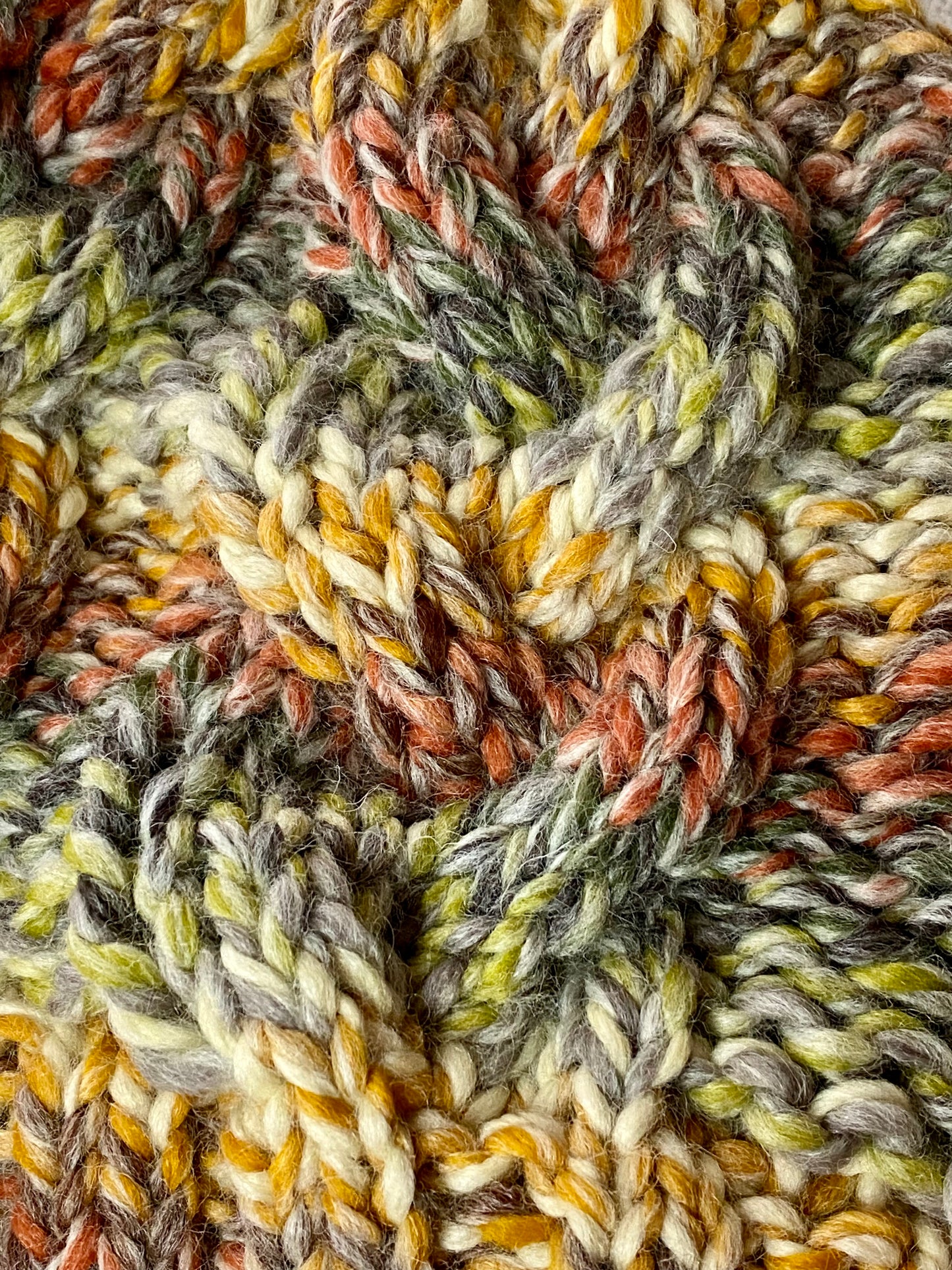 Cozy Cables Hat - Wool Blend Fiber - Fall Foliage