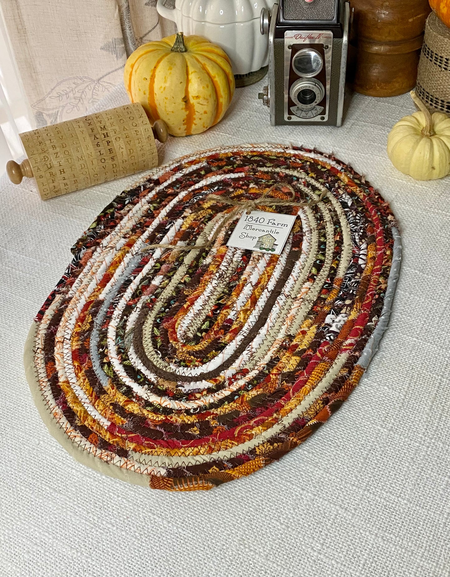 Fall - 10” x 15" Extra Large Oval Flat Trivet