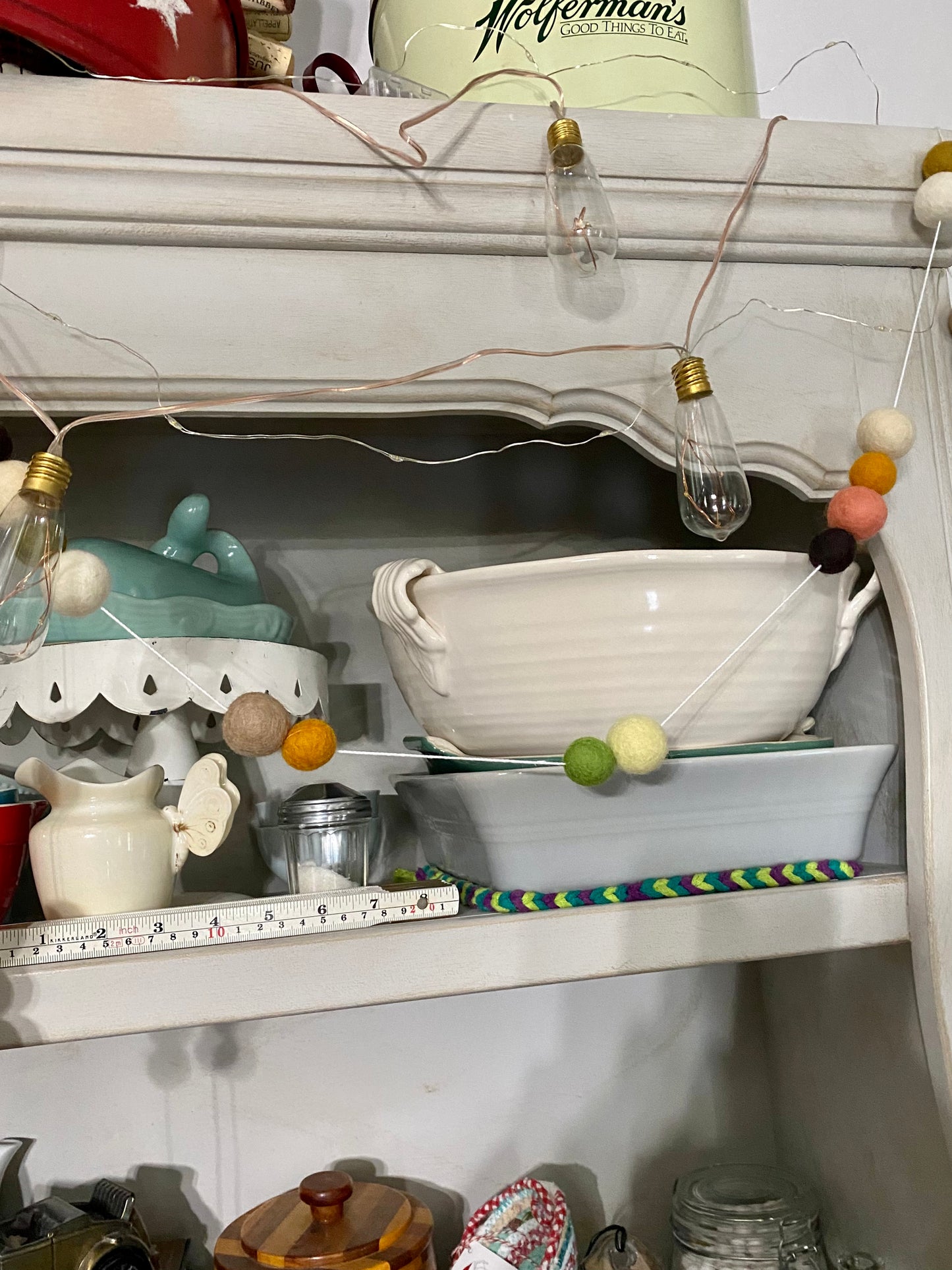 6' Felted Wool Ball Garland - 24 balls