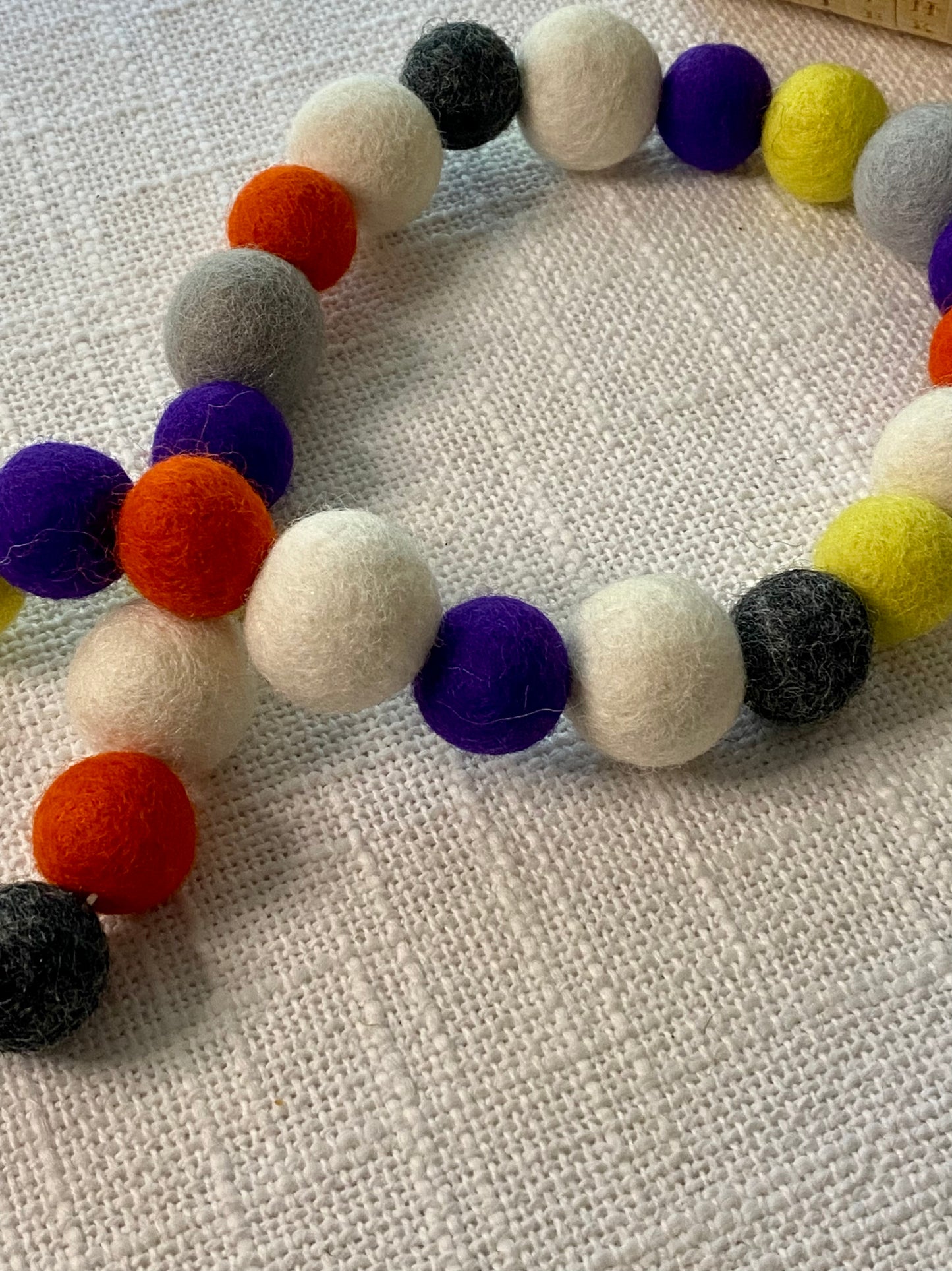 6' Felted Wool Ball Garland - 24 balls