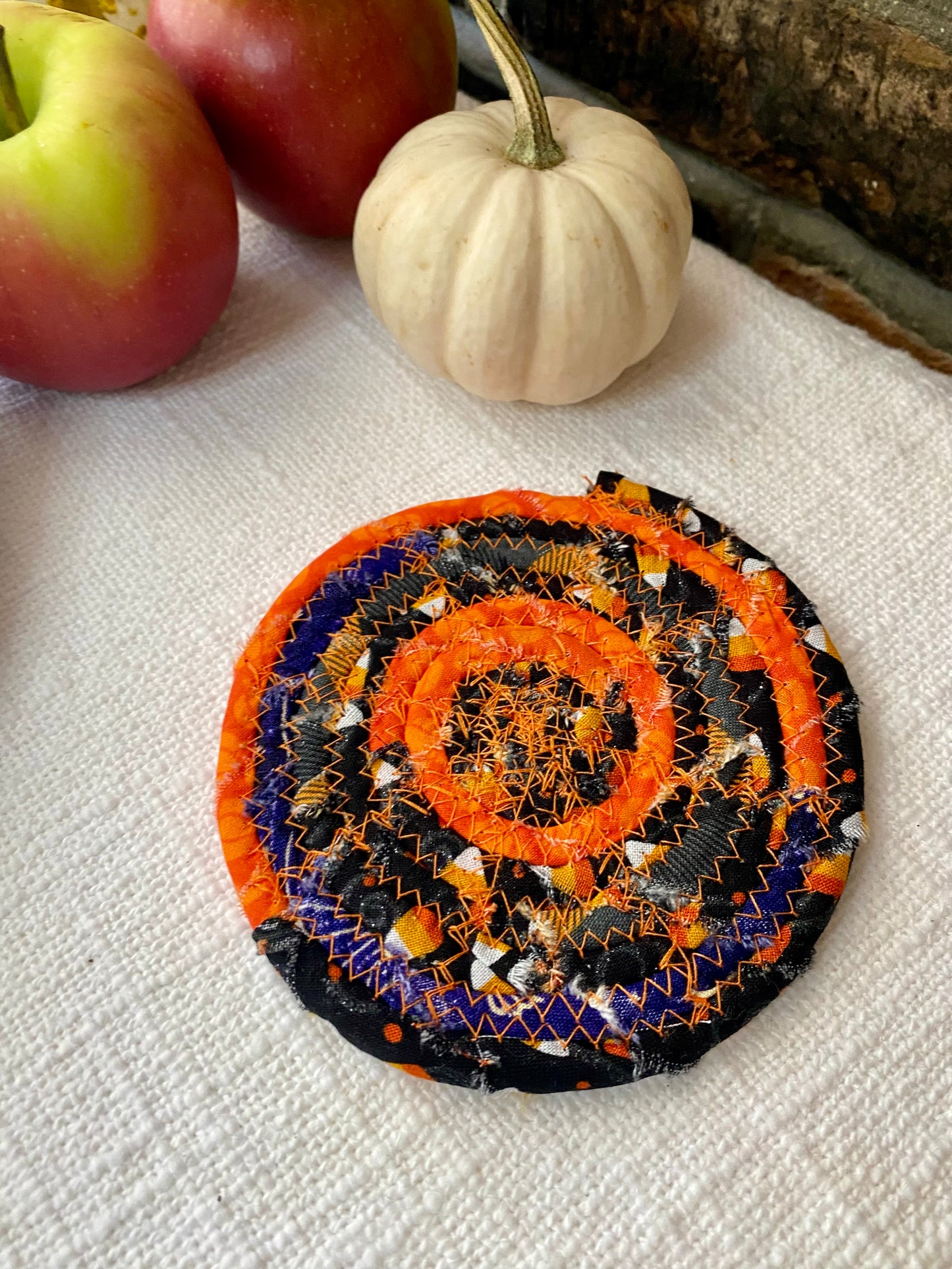 Halloween 6” Medium Saucer Style Trivet and Set of Two Coasters - Holiday