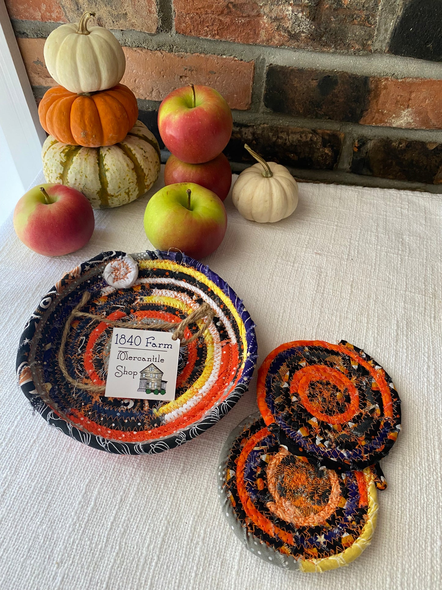 Halloween 6” Medium Saucer Style Trivet and Set of Two Coasters - Holiday