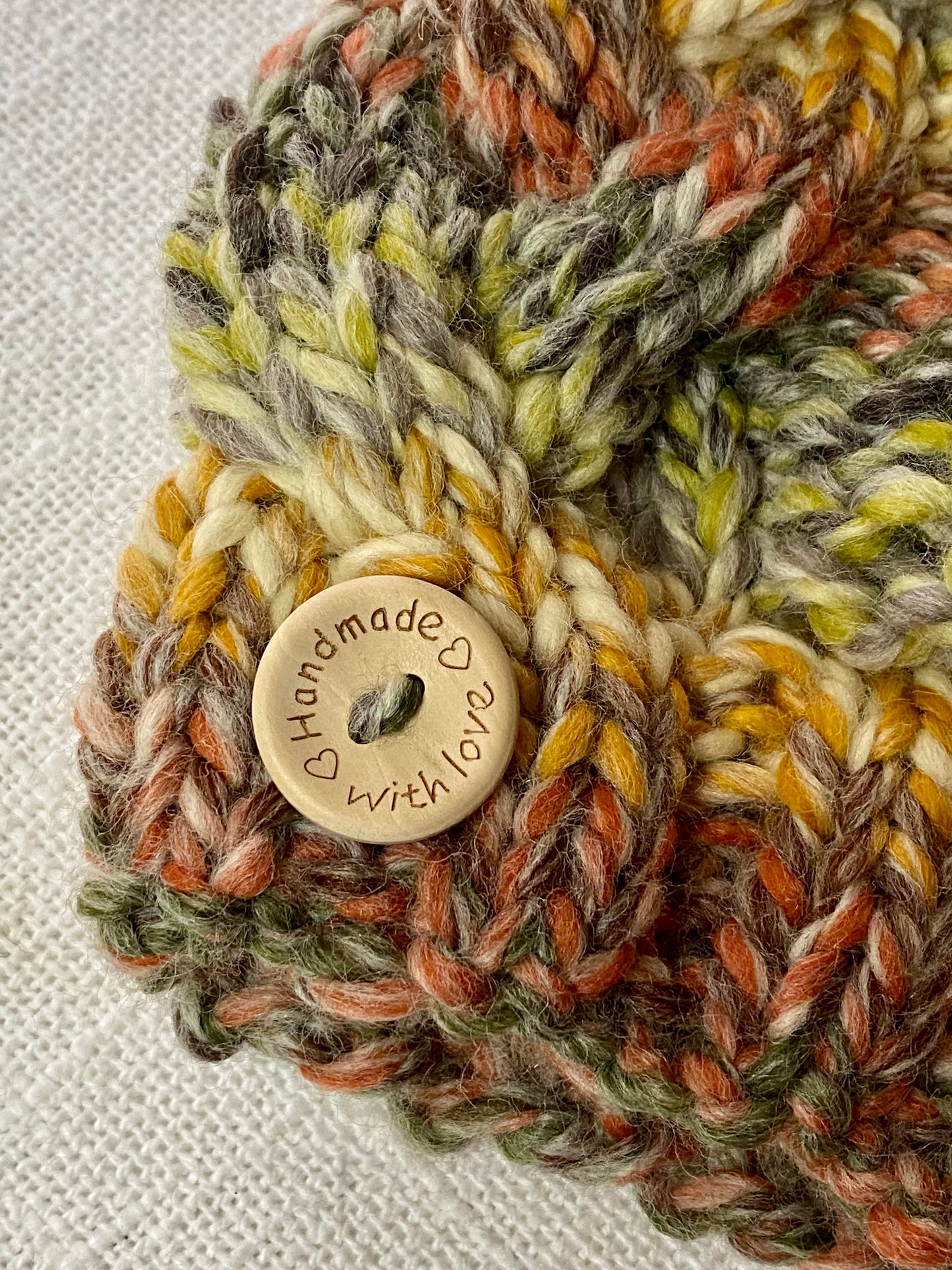 Cozy Cables Hat - Wool Blend Fiber - Fall Foliage