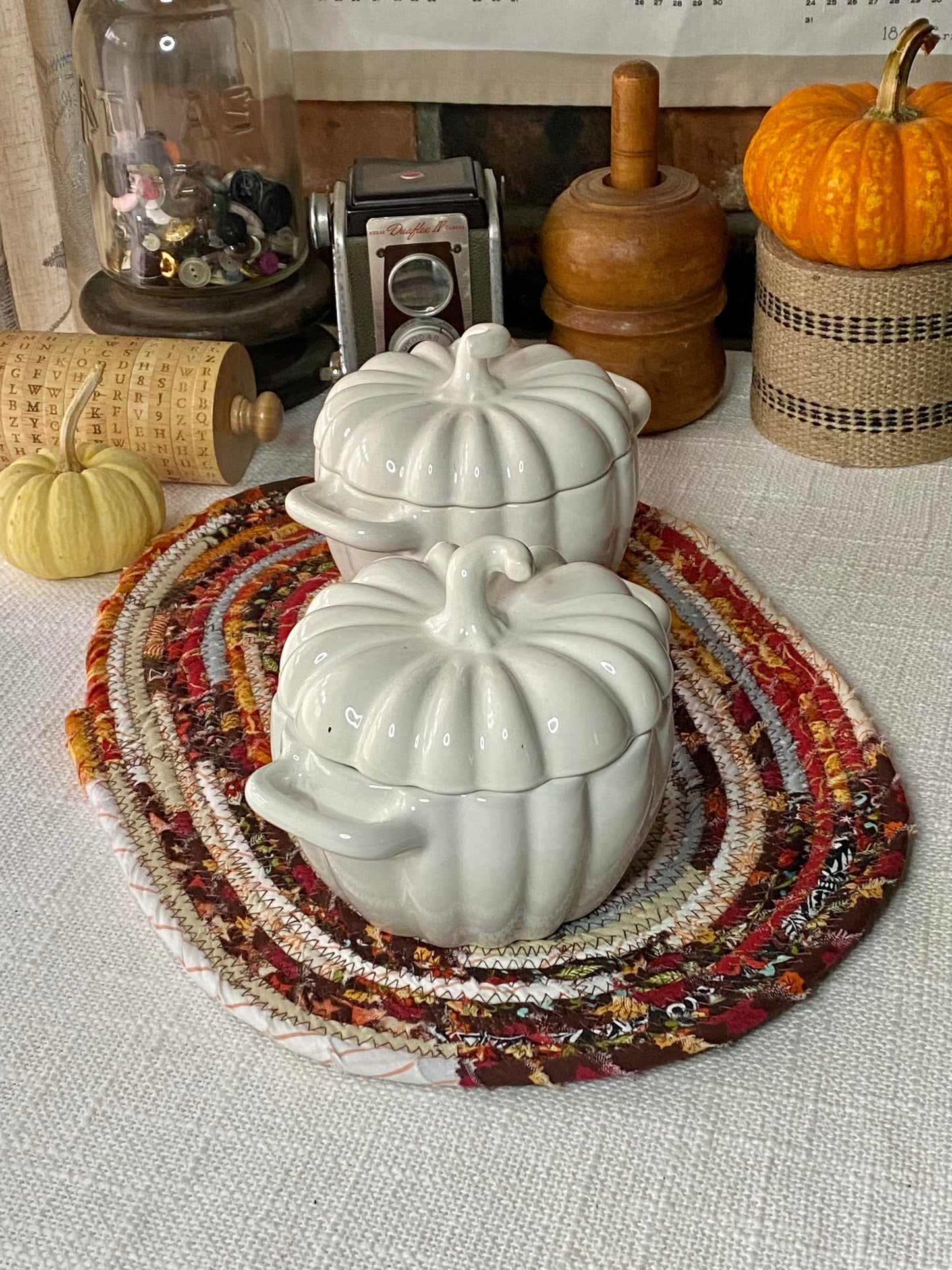 Fall- 10” x 15" Extra Large Oval Flat Trivet