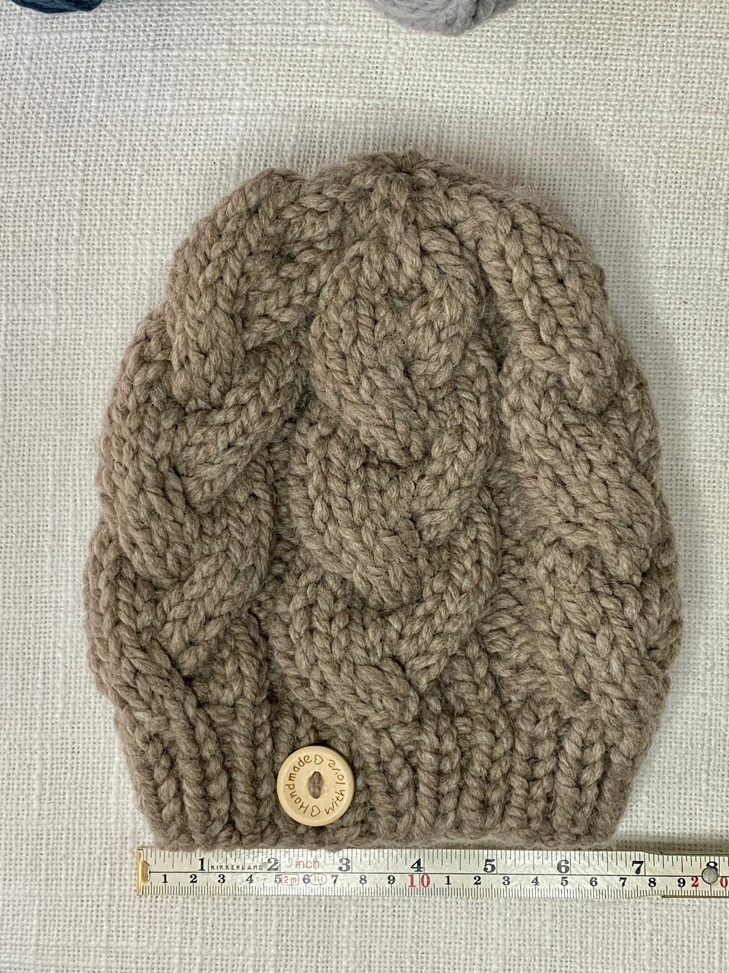 Cozy Cables Hat in Mocha - Wool Blend Fiber