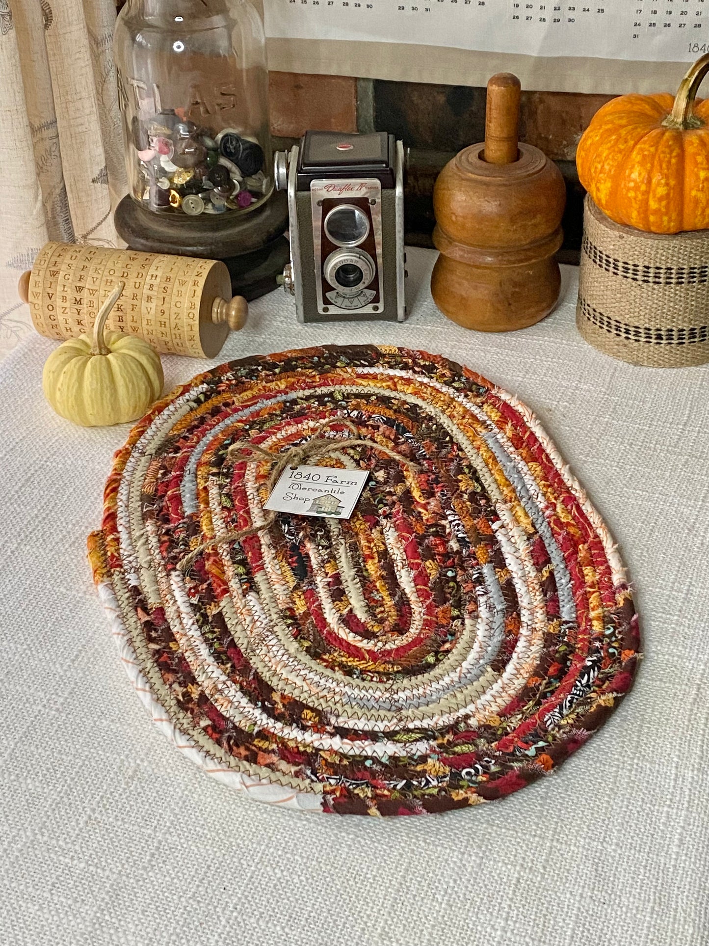 Fall- 10” x 15" Extra Large Oval Flat Trivet