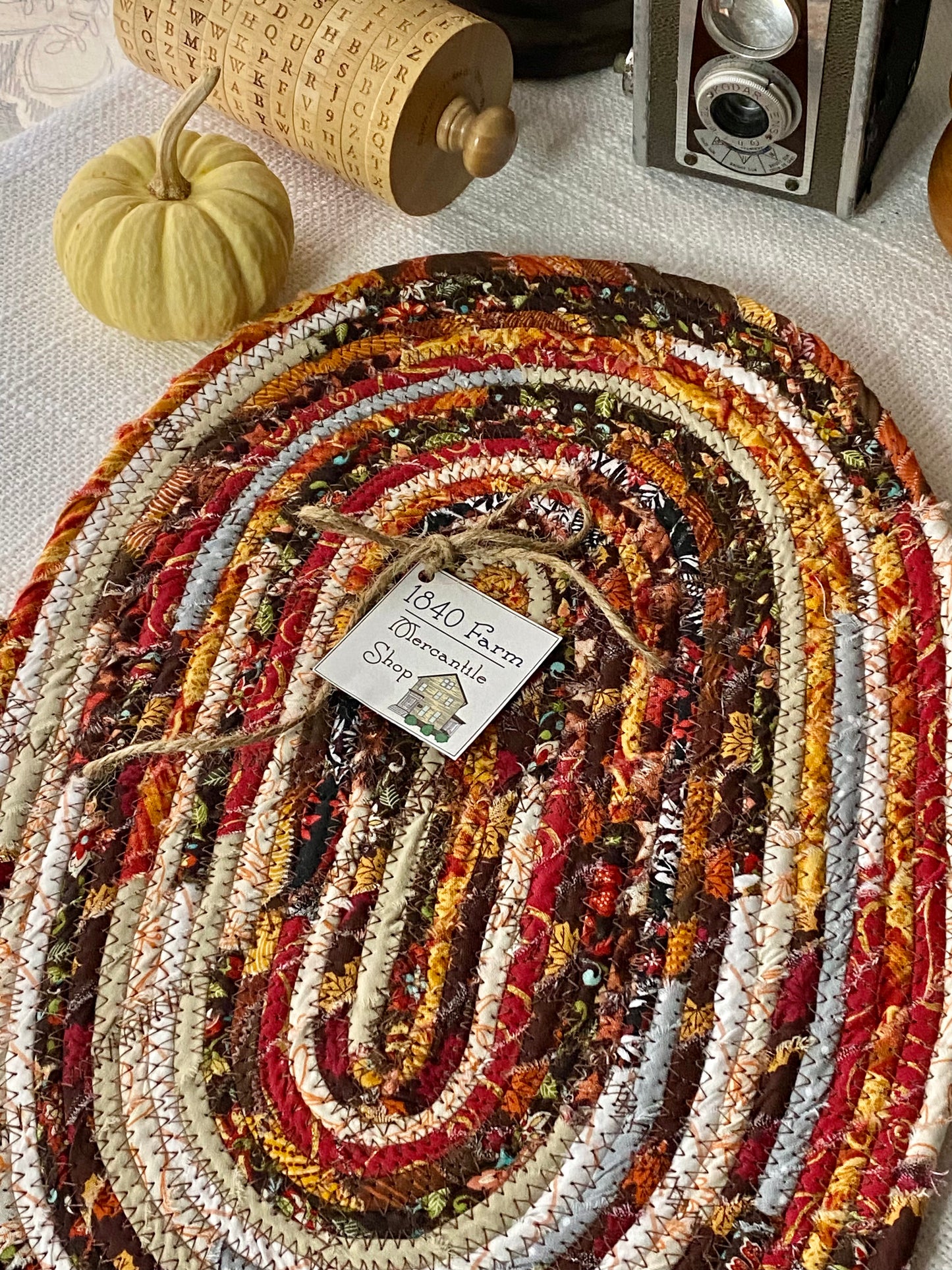 Fall- 10” x 15" Extra Large Oval Flat Trivet