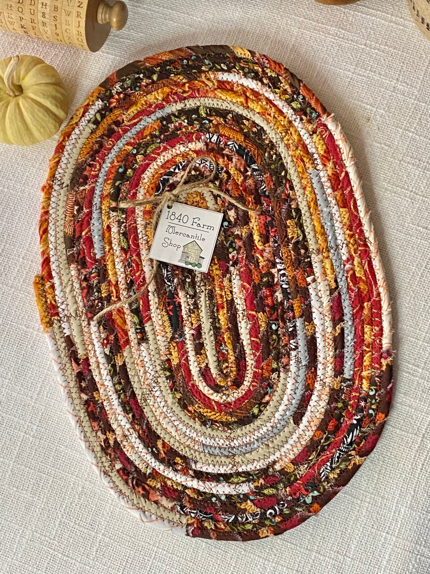 Fall- 10” x 15" Extra Large Oval Flat Trivet
