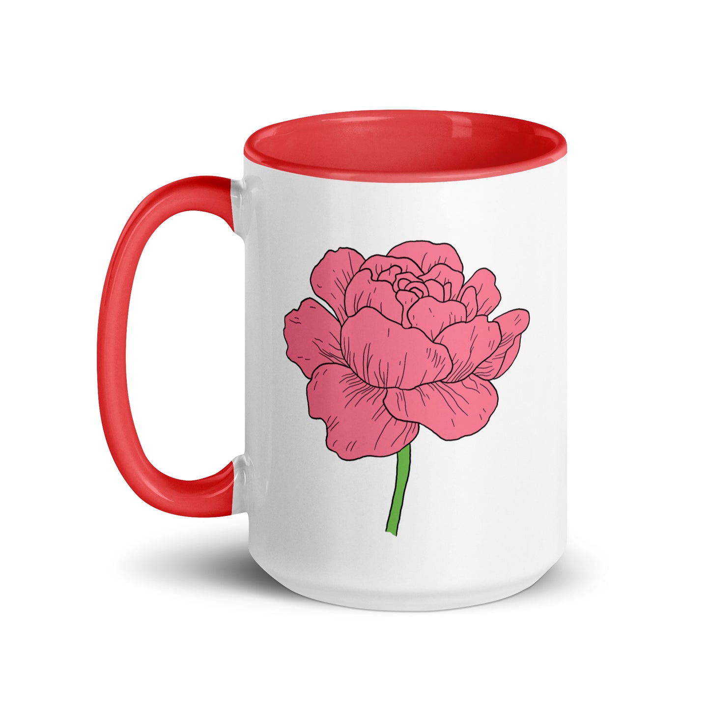 Peony Mug 15 ounce - FREE Shipping
