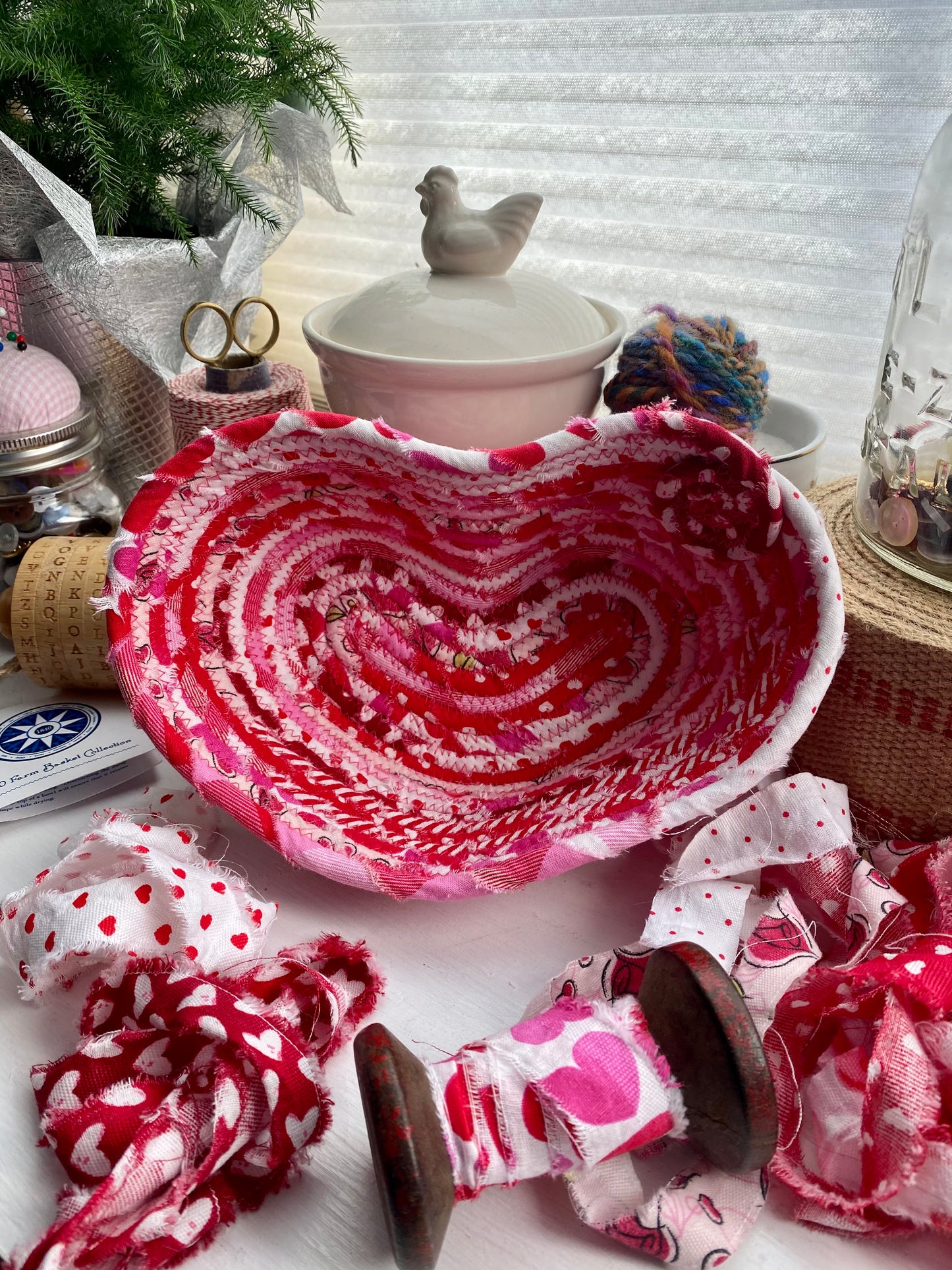 Medium Heart Shaped Table Basket #1914