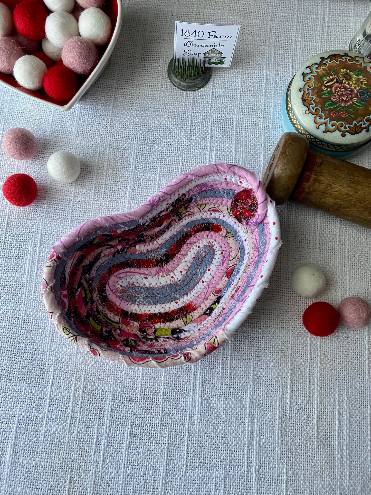 Small Heart Shaped Table Basket #1923