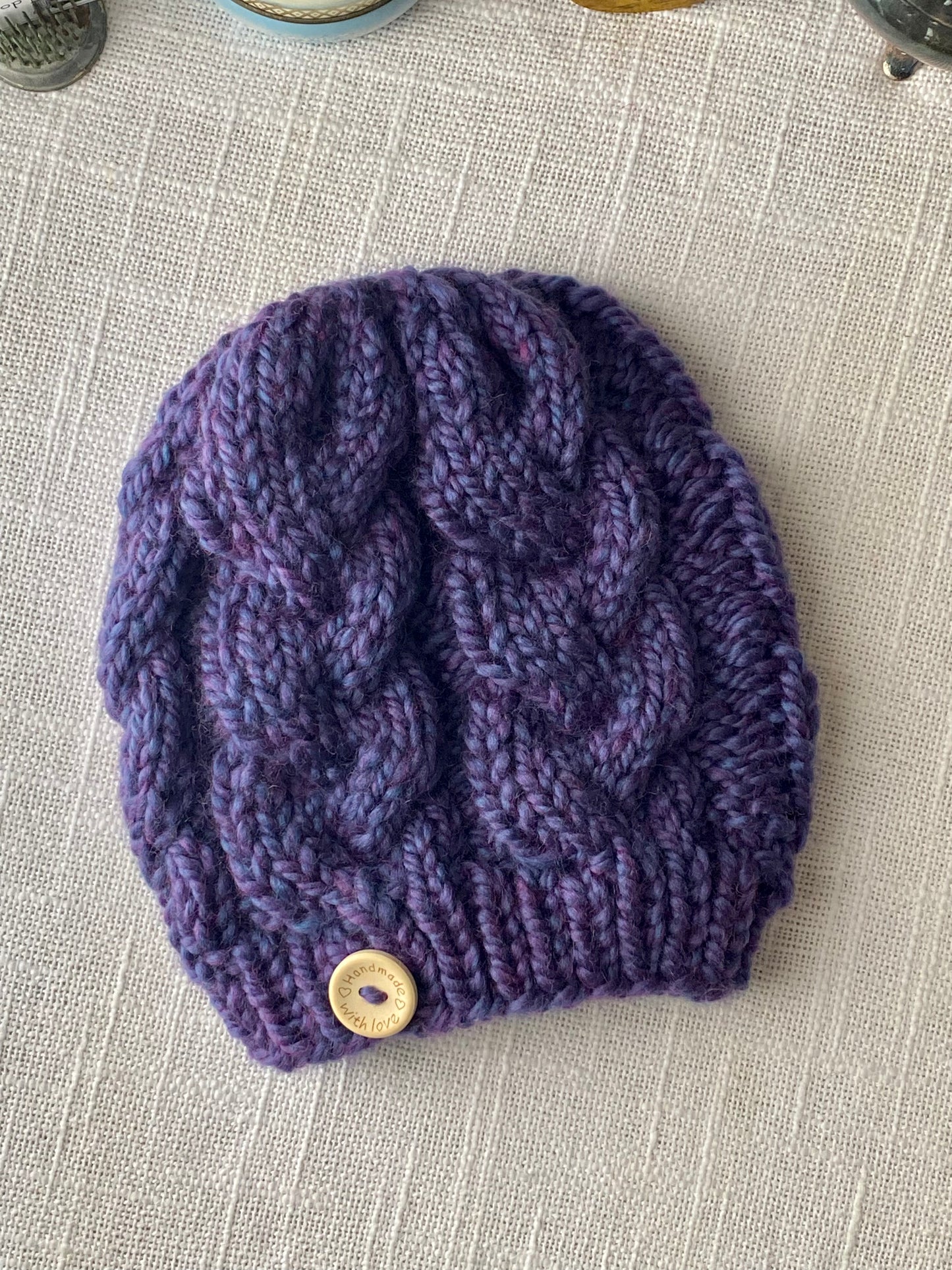 Cozy Cables Hat - Wool Blend Fiber