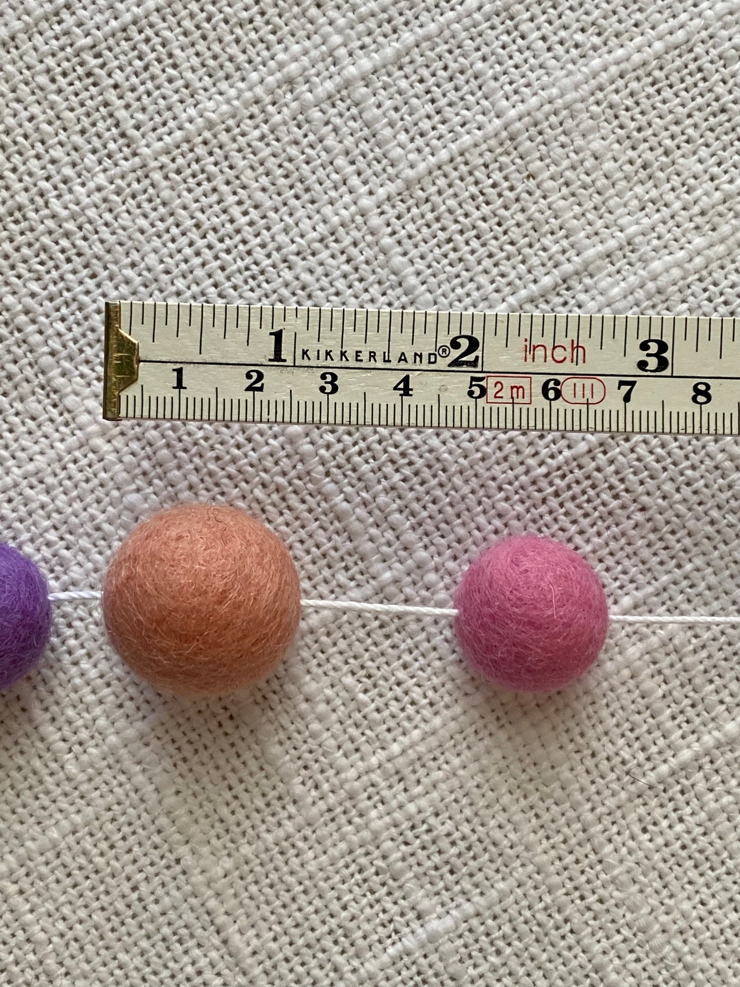 6' Felted Wool Ball Garland - 24 balls
