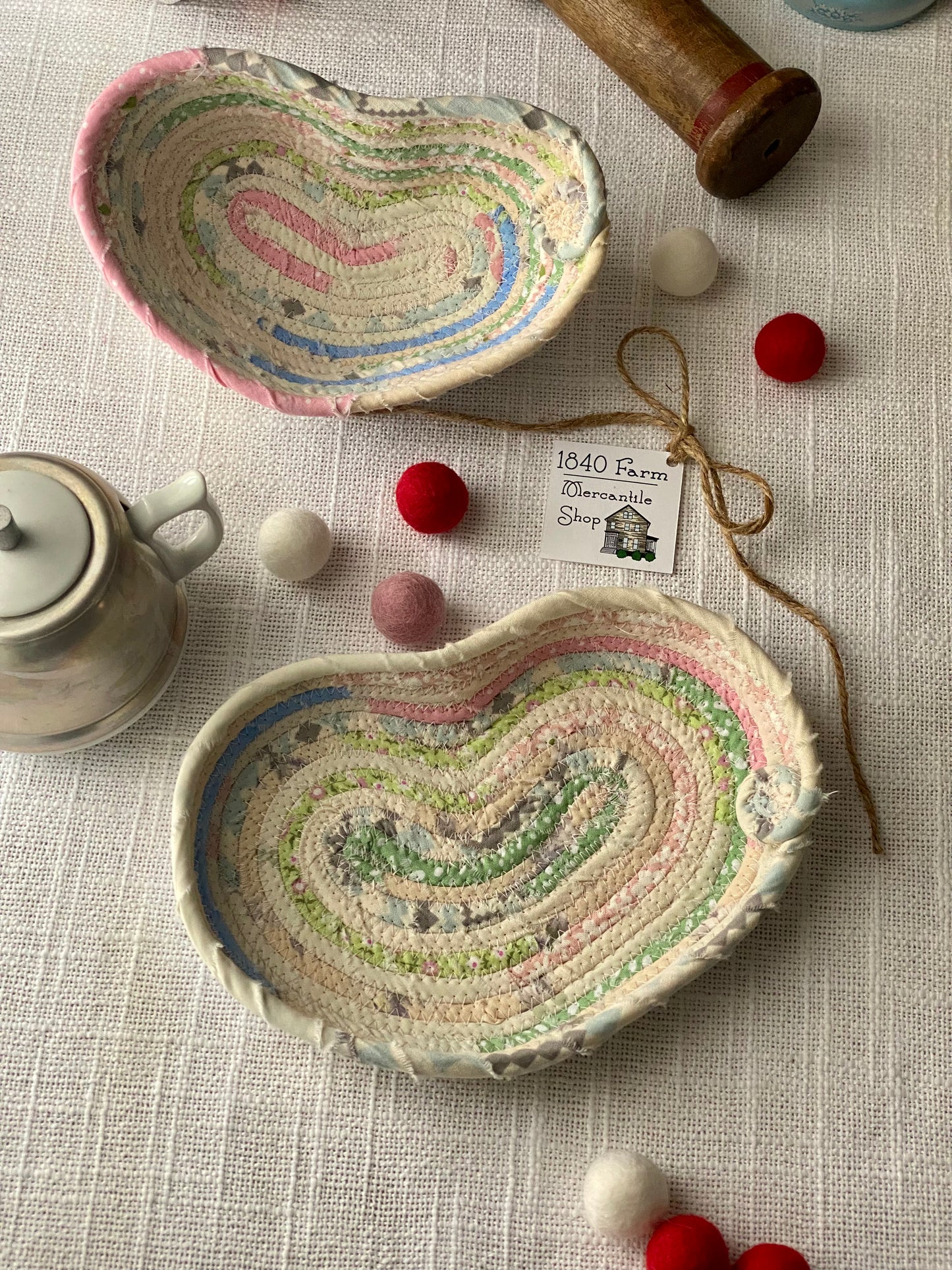 Small Heart Shaped Table Basket #1922