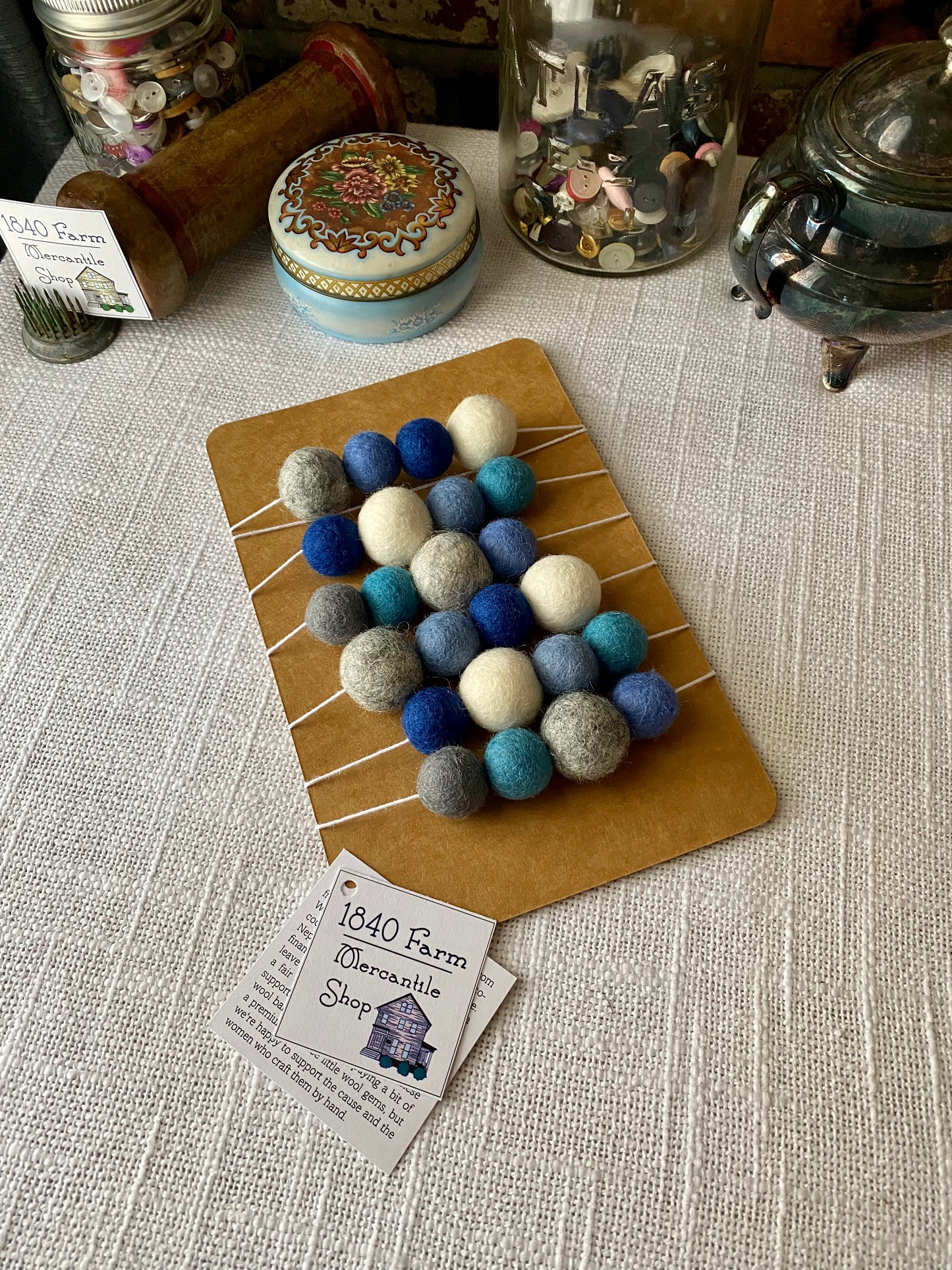 Custom 6' Felted Wool Ball Garland - 24 balls