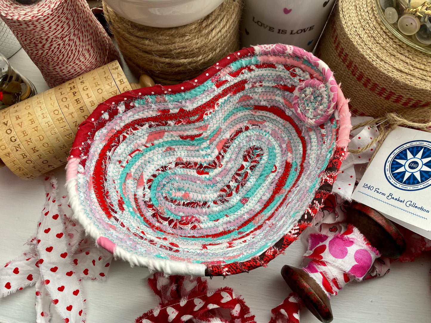 Medium Heart Shaped Table Basket #1918