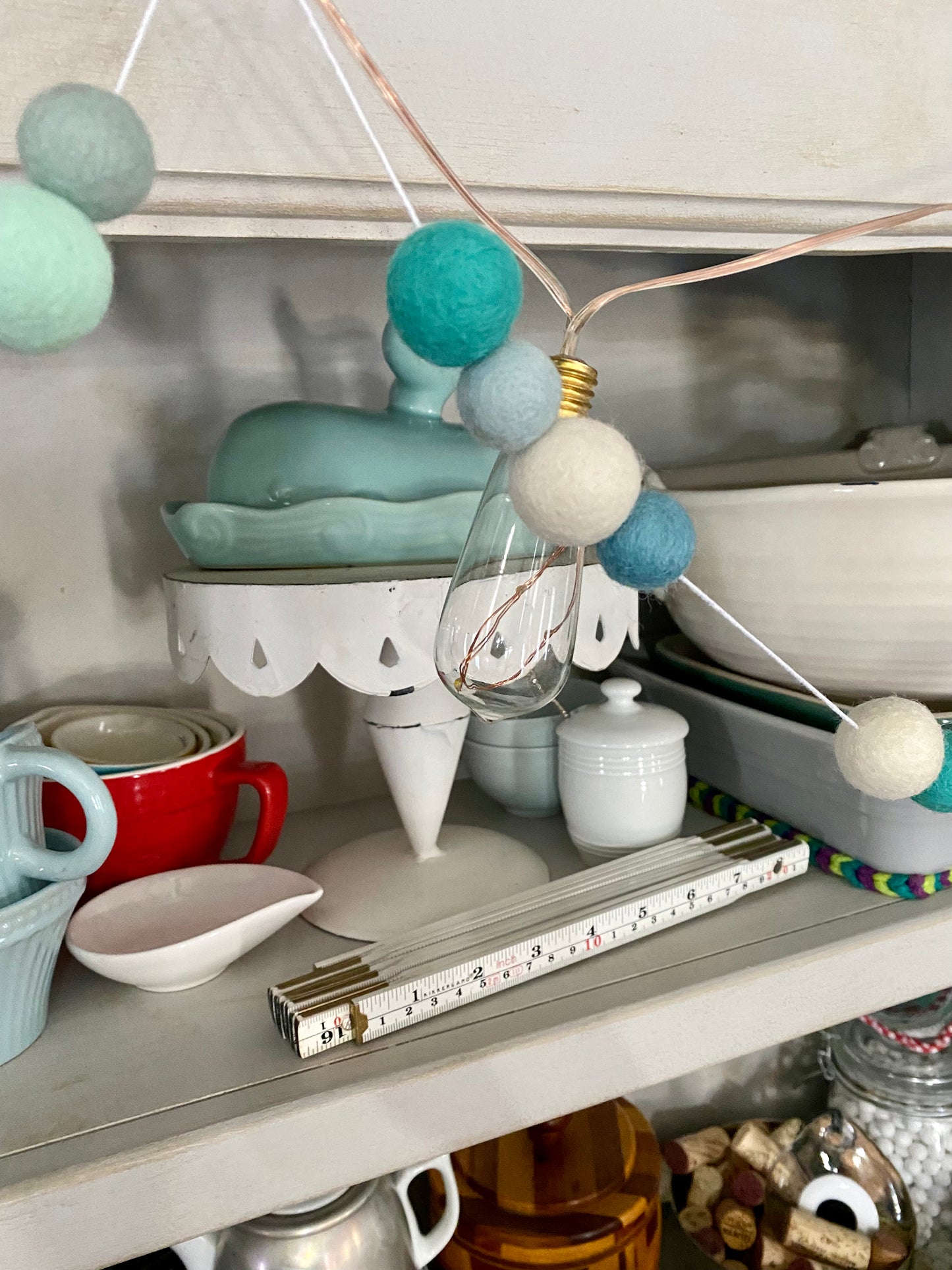6' Felted Wool Ball Garland - 24 balls