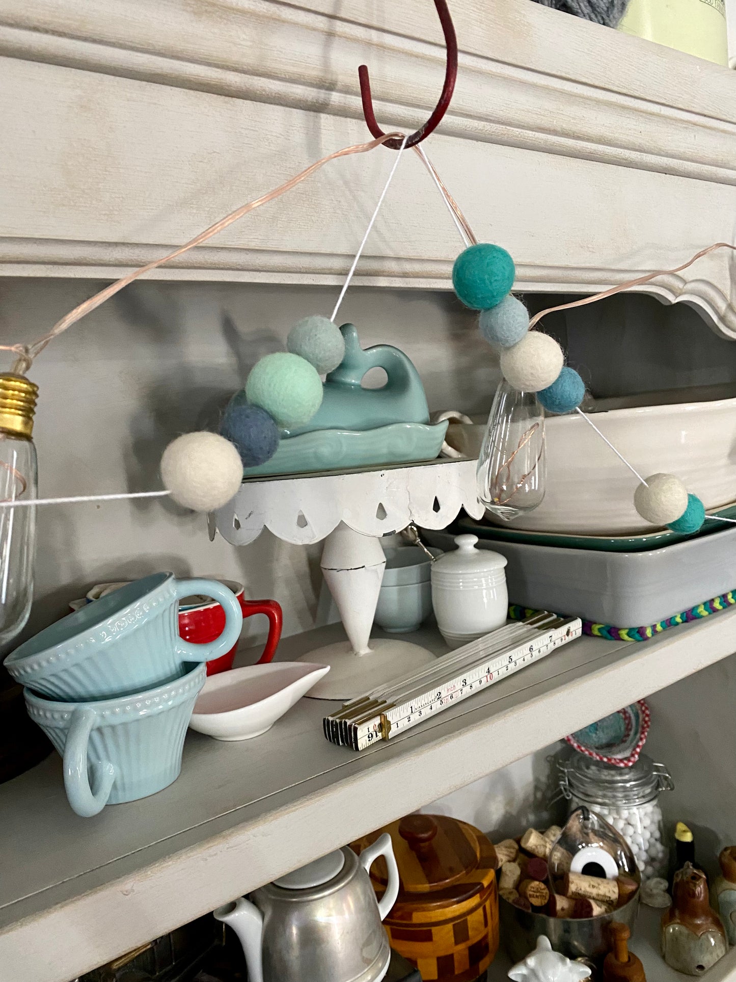 6' Felted Wool Ball Garland - 24 balls