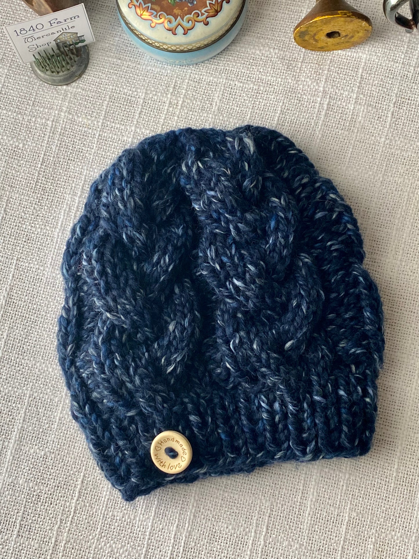 Cozy Cables Hat - Wool Blend Fiber
