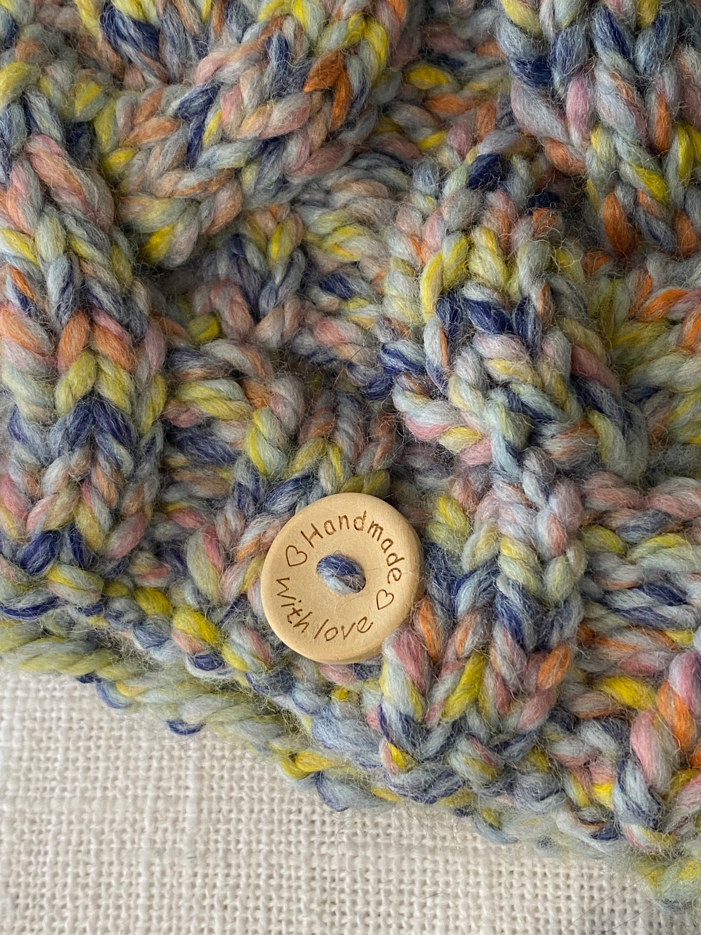 Cozy Cables Hat - Wool Blend Fiber in Pinwheel