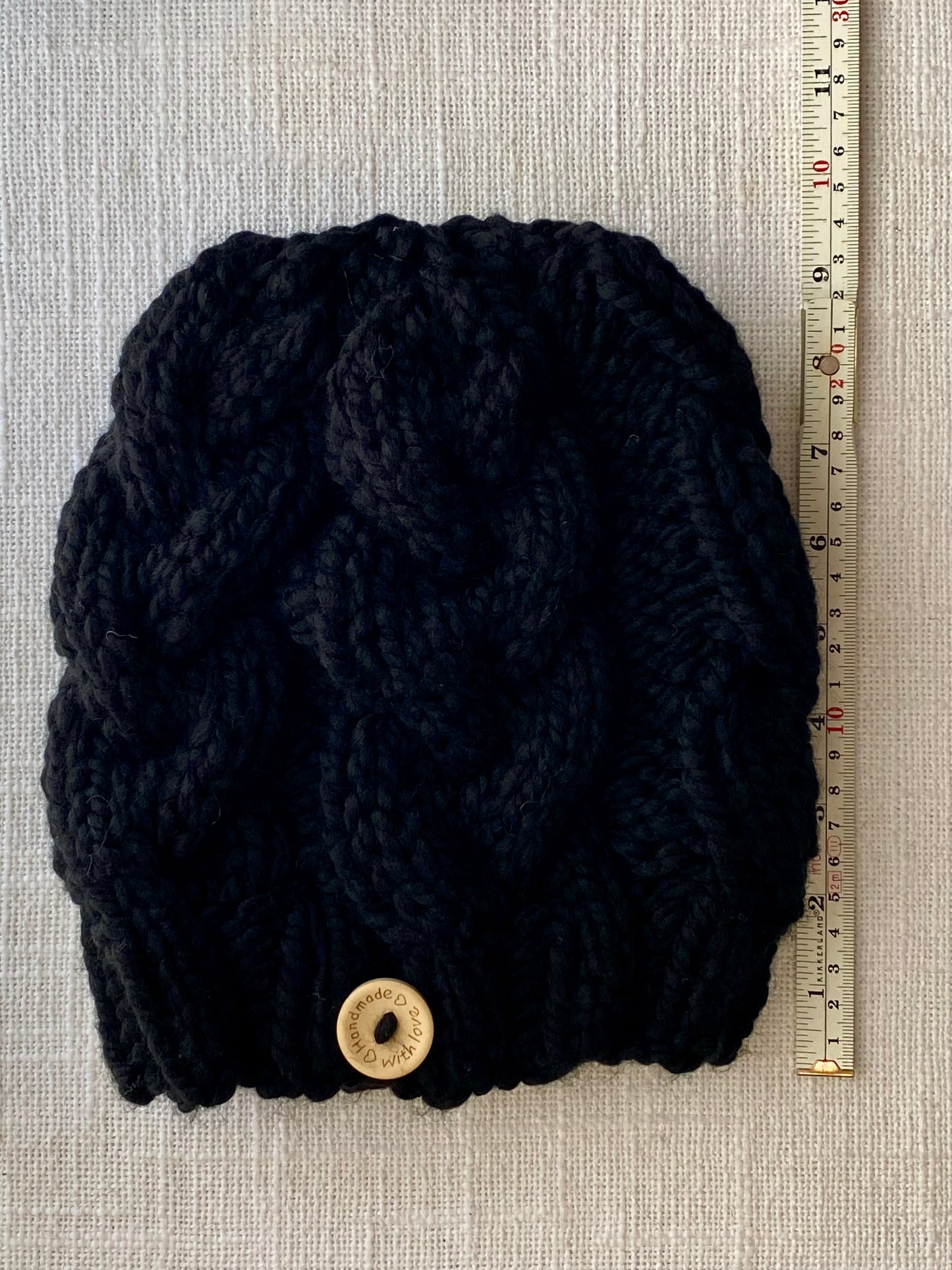Cozy Cables Hat - Wool Blend Fiber in Raven