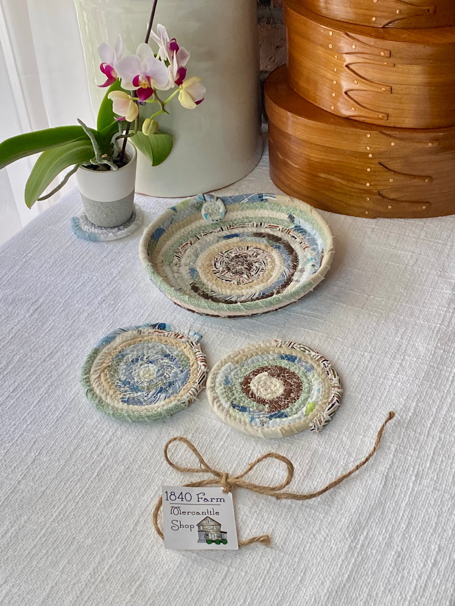 6” Medium Saucer Style Trivet and Set of Two Coasters