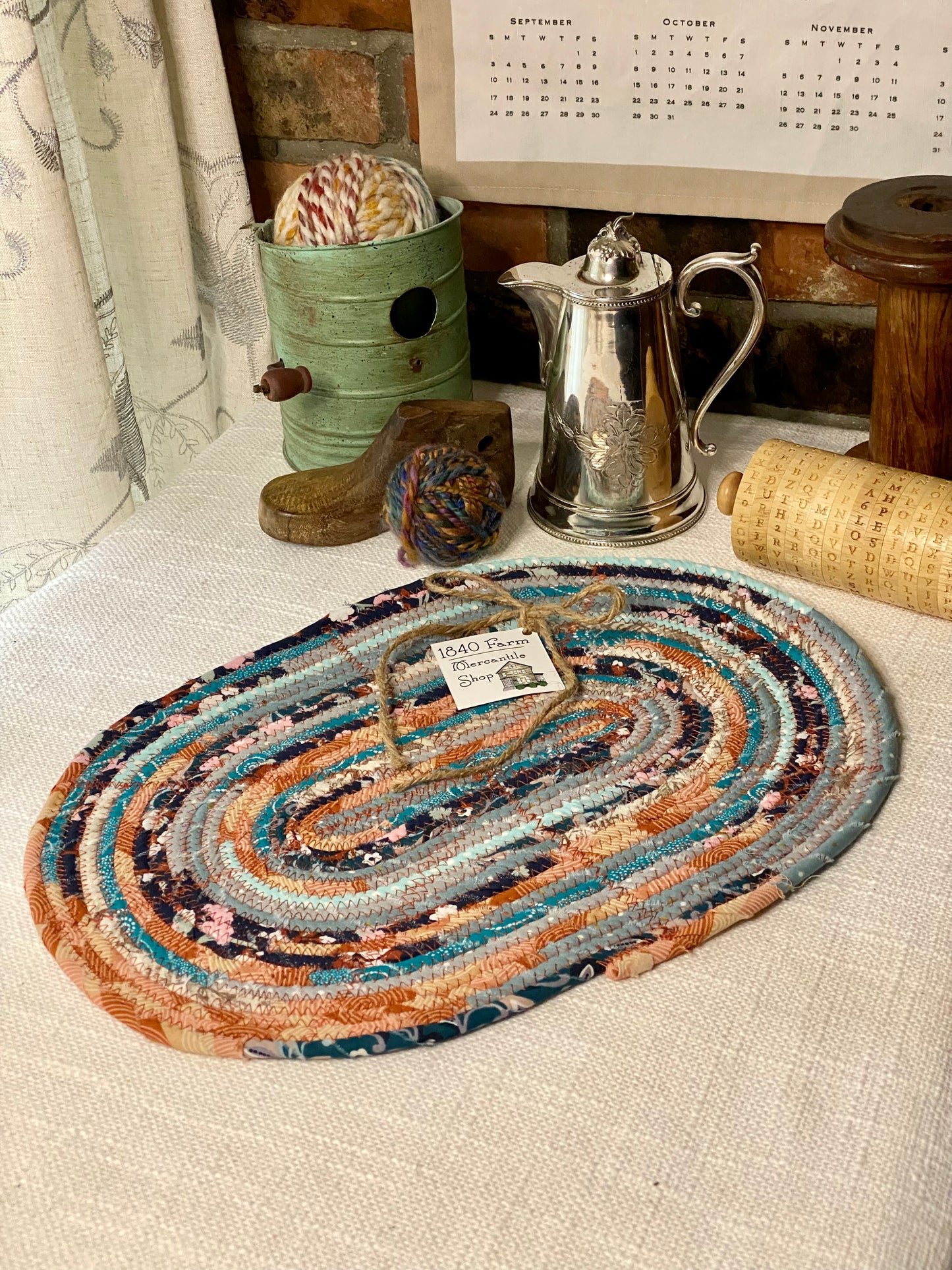 Fall- 10” x 15" Extra Large Oval Flat Trivet