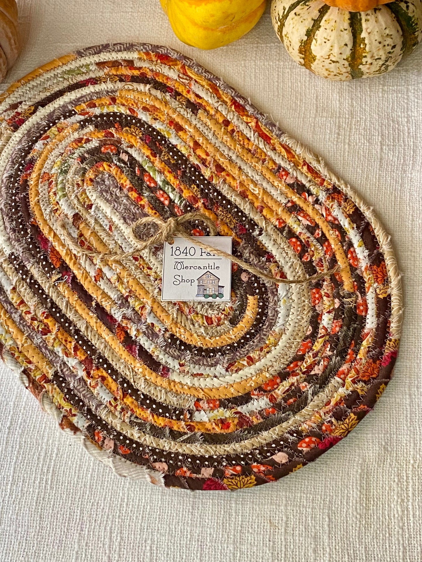 Fall 10” x 15" Extra Large Oval Flat Trivet