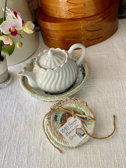 6” Medium Saucer Style Trivet and Set of Two Coasters