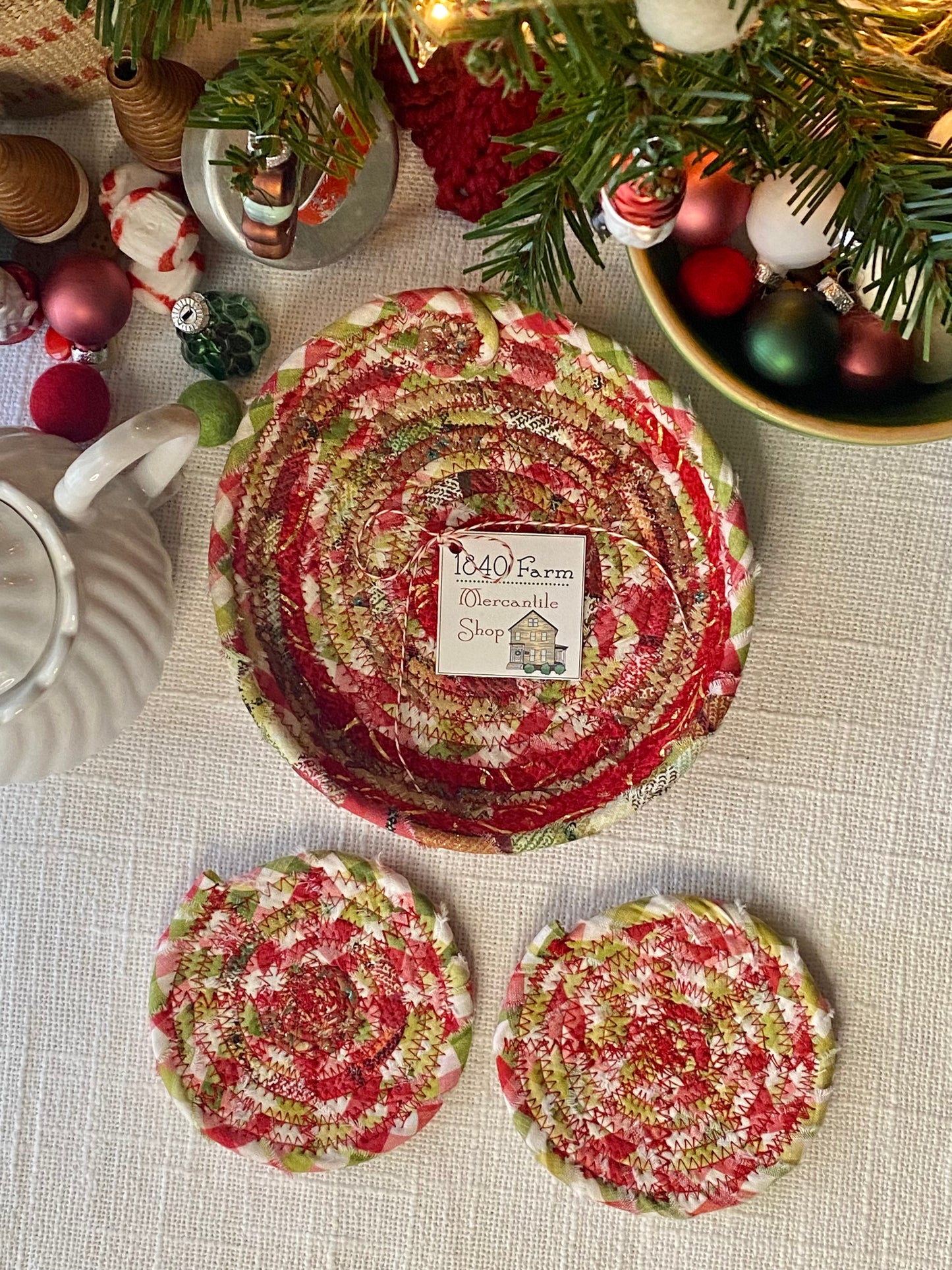 6” Medium Saucer Style Trivet and Set of Two Coasters