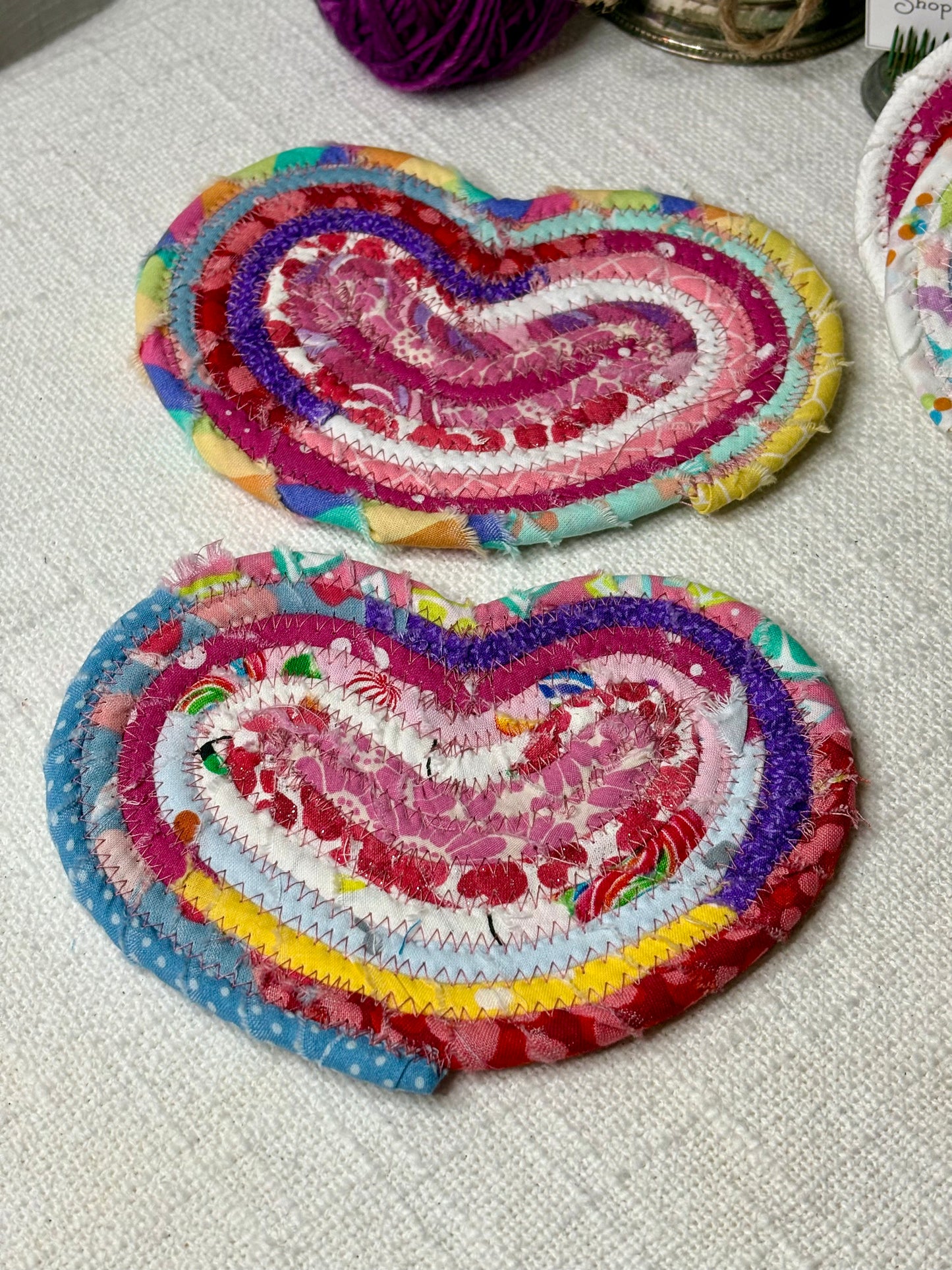 Custom Pair of Two 6” Heart Flat Trivet/Coaster