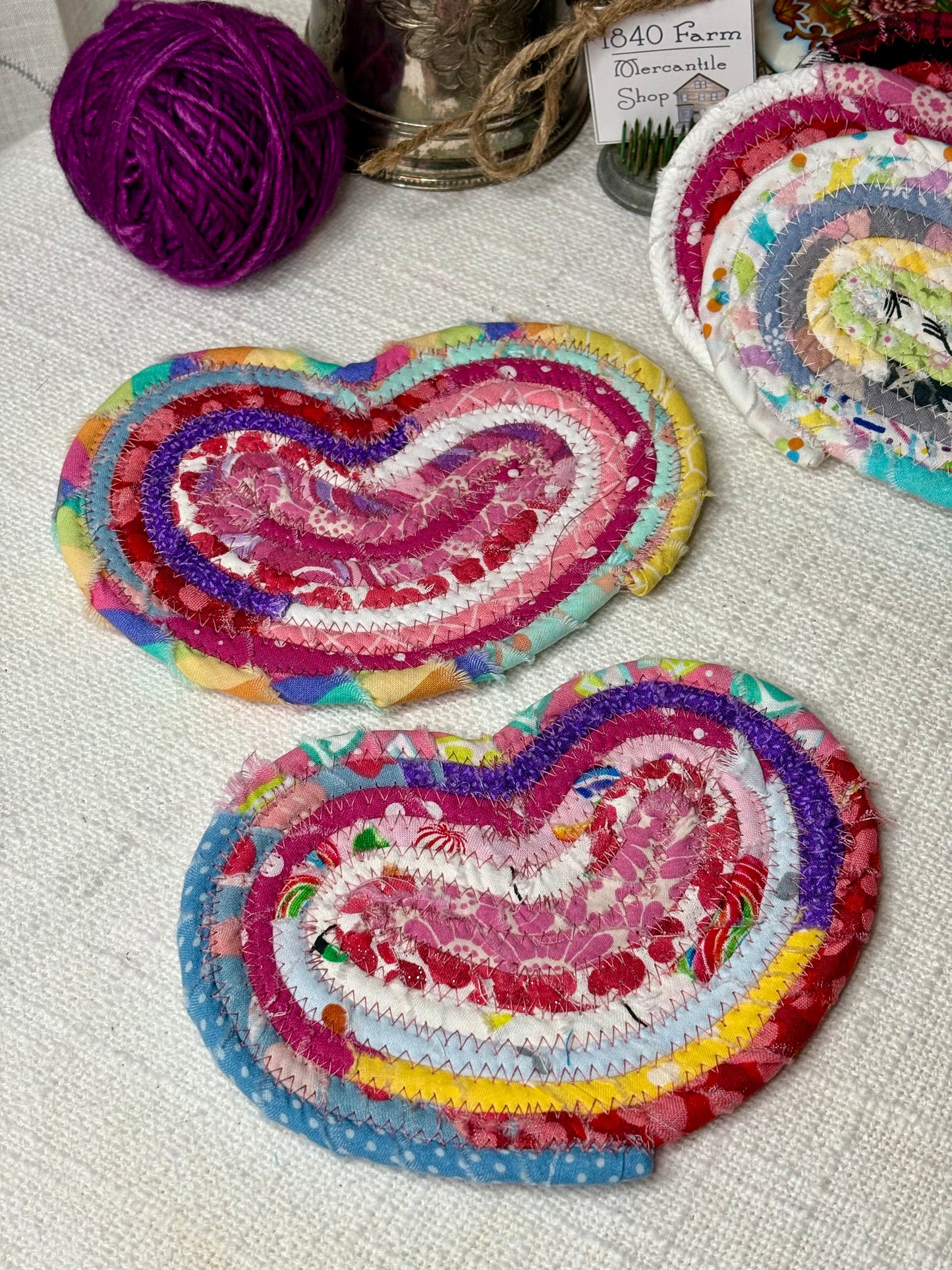 Custom Pair of Two 6” Heart Flat Trivet/Coaster