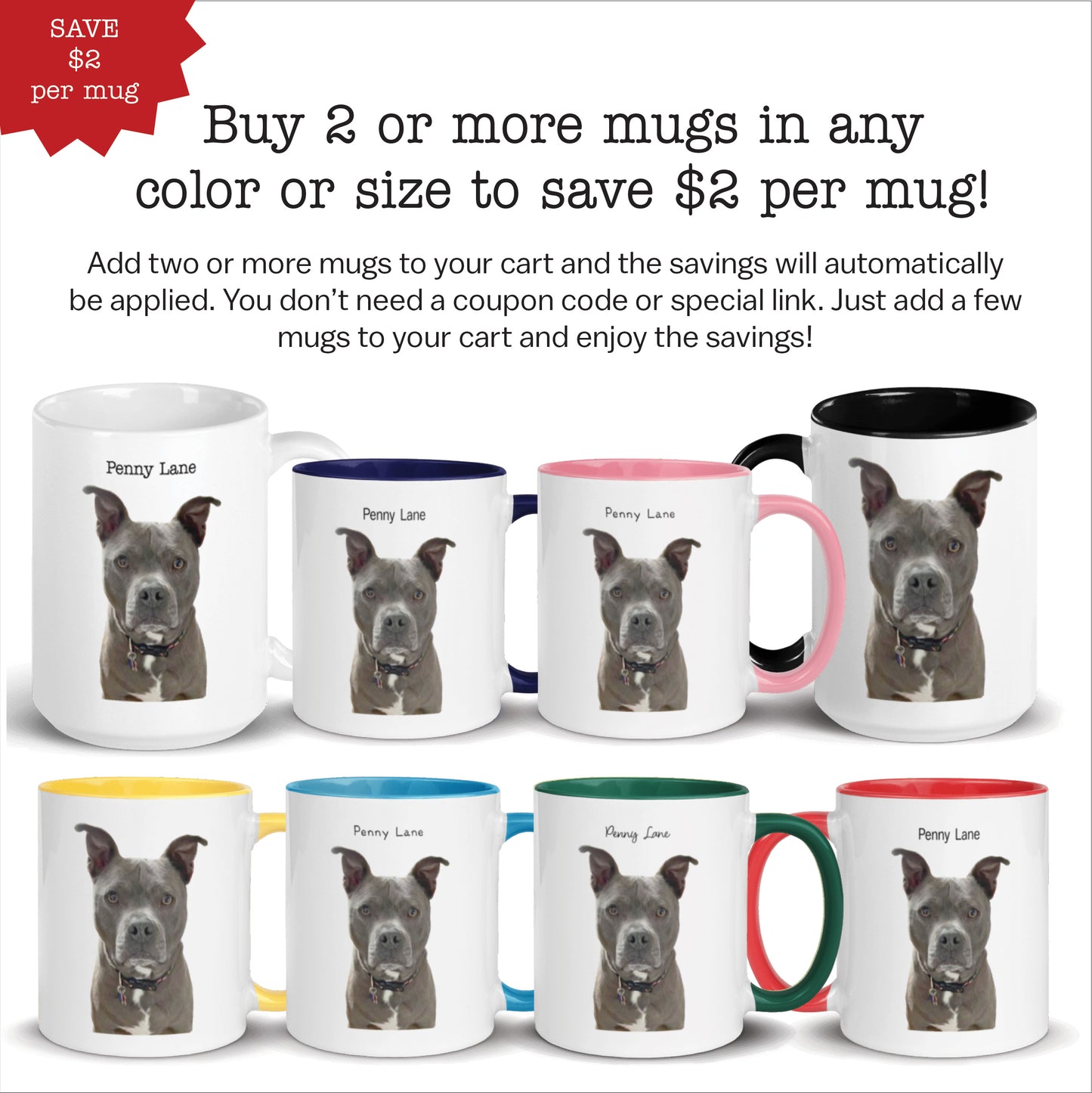 Custom Pet Mug - 11 ounce - FREE Shipping in U.S.