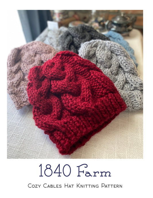 Digital Pattern Booklet - Cozy Cables Hat Knitting Pattern (1 pattern, 8 pages)