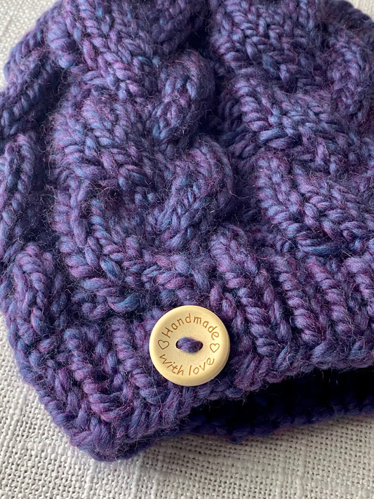 Cozy Cables Hat - Wool Blend Fiber