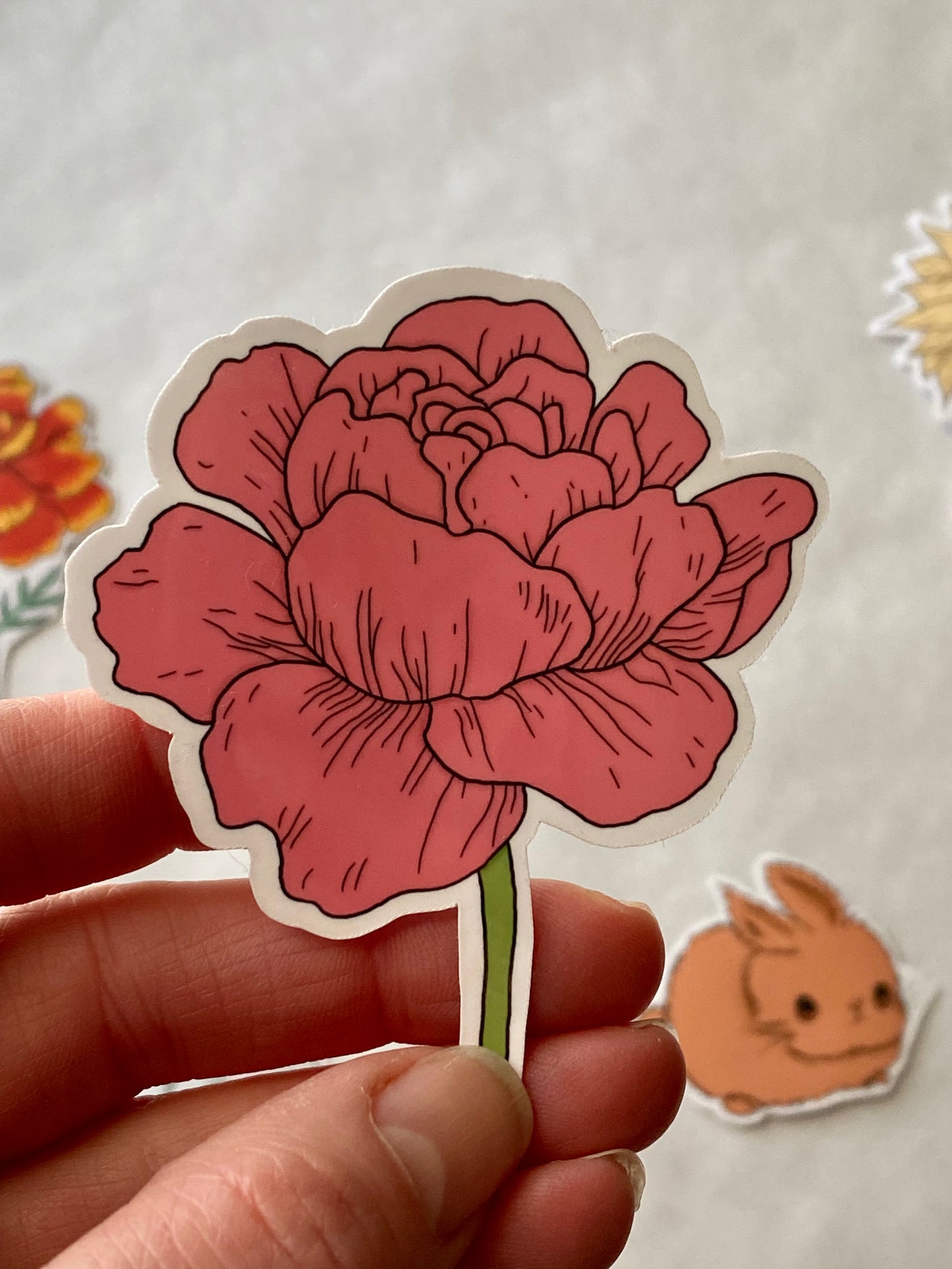 Pink Peony Sticker