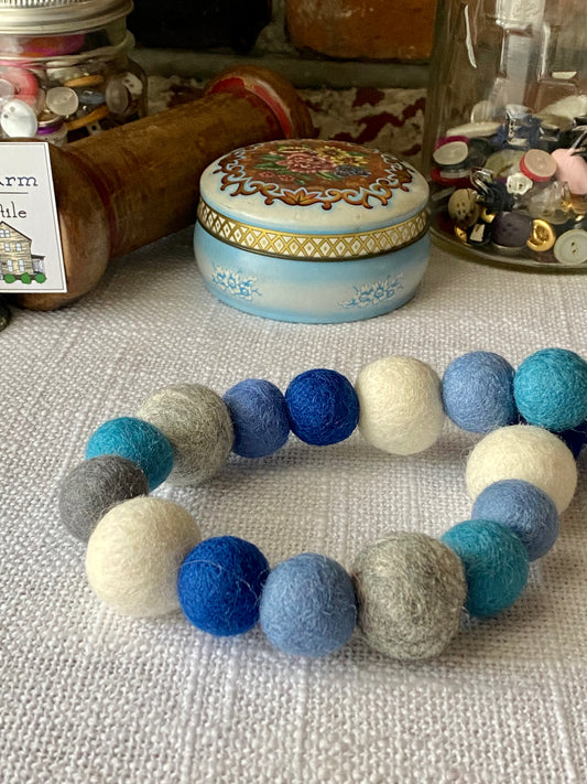 Custom 6' Felted Wool Ball Garland - 24 balls