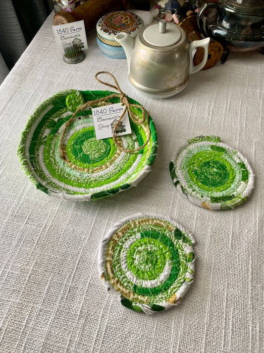 Made to Order 6” Medium Saucer Style Trivet and Set of Two Coasters