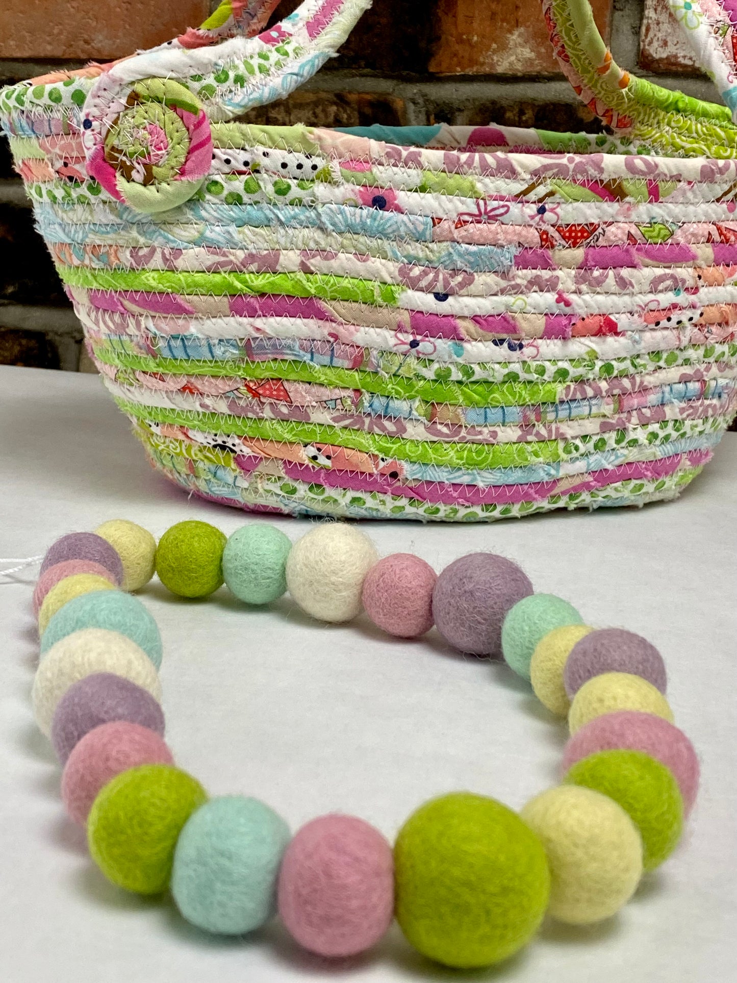 Made to Order Medium Easter Basket and Wool Garland