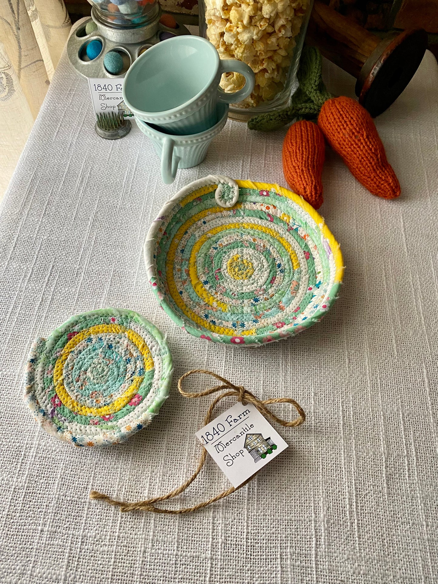 Made to Order 6” Medium Saucer Style Trivet and Set of Two Coasters