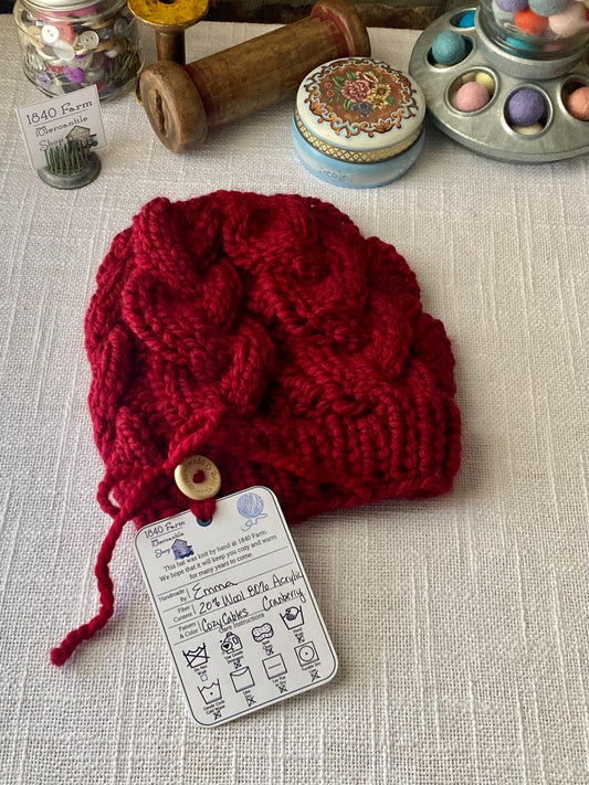 Cozy Cables Hat - Wool Blend Fiber