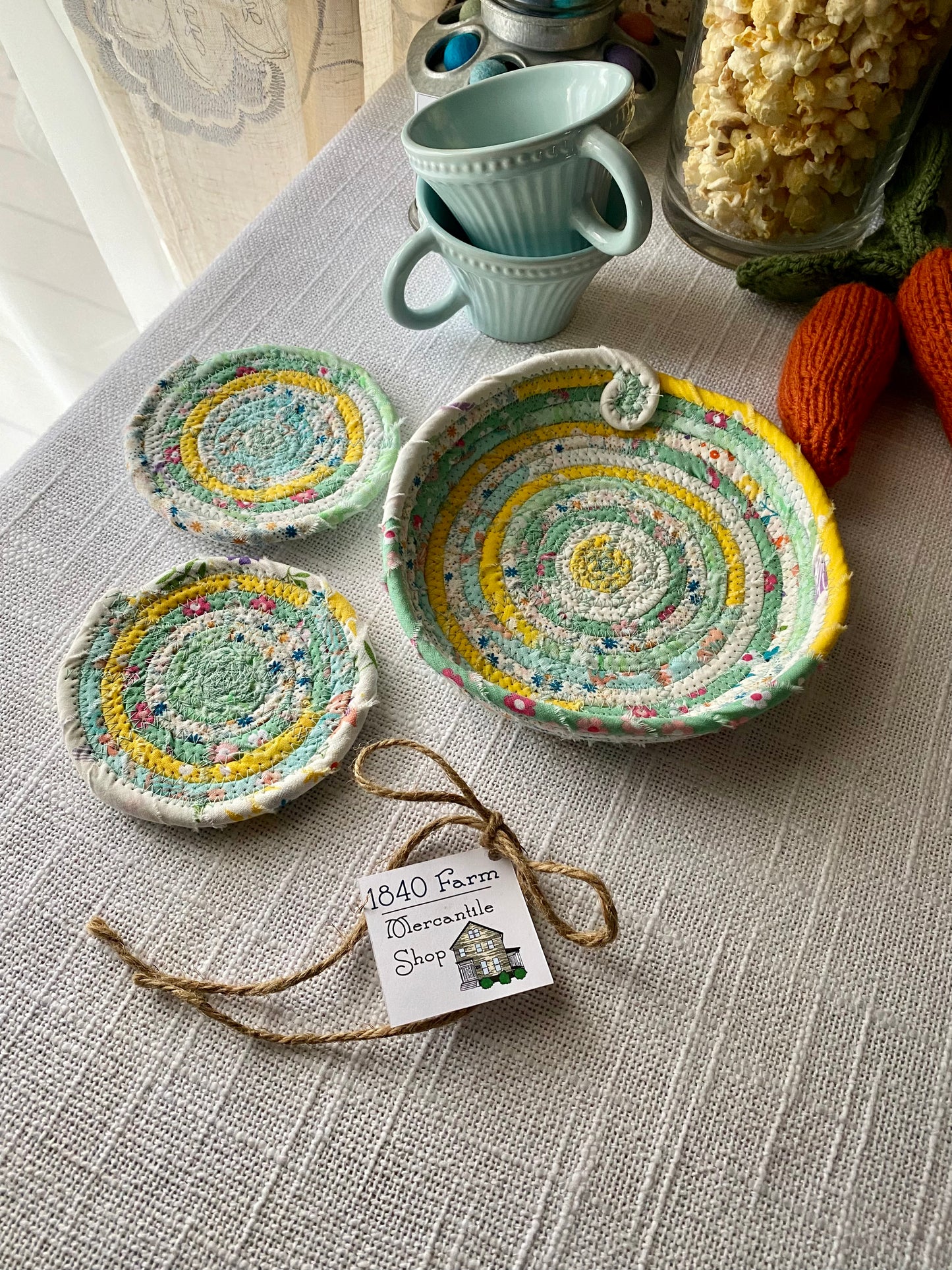 Made to Order 6” Medium Saucer Style Trivet and Set of Two Coasters